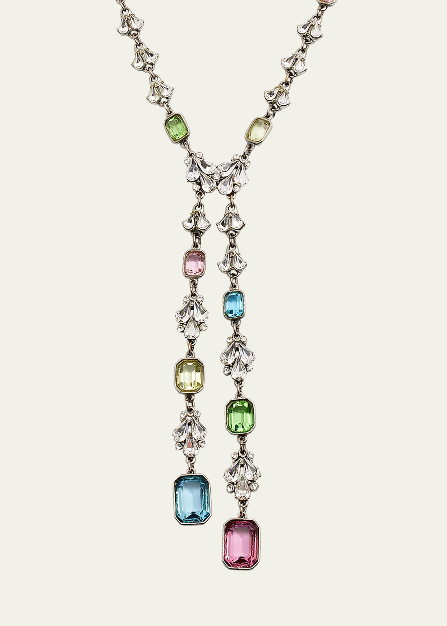 Multi-Crystal Lariat Necklace