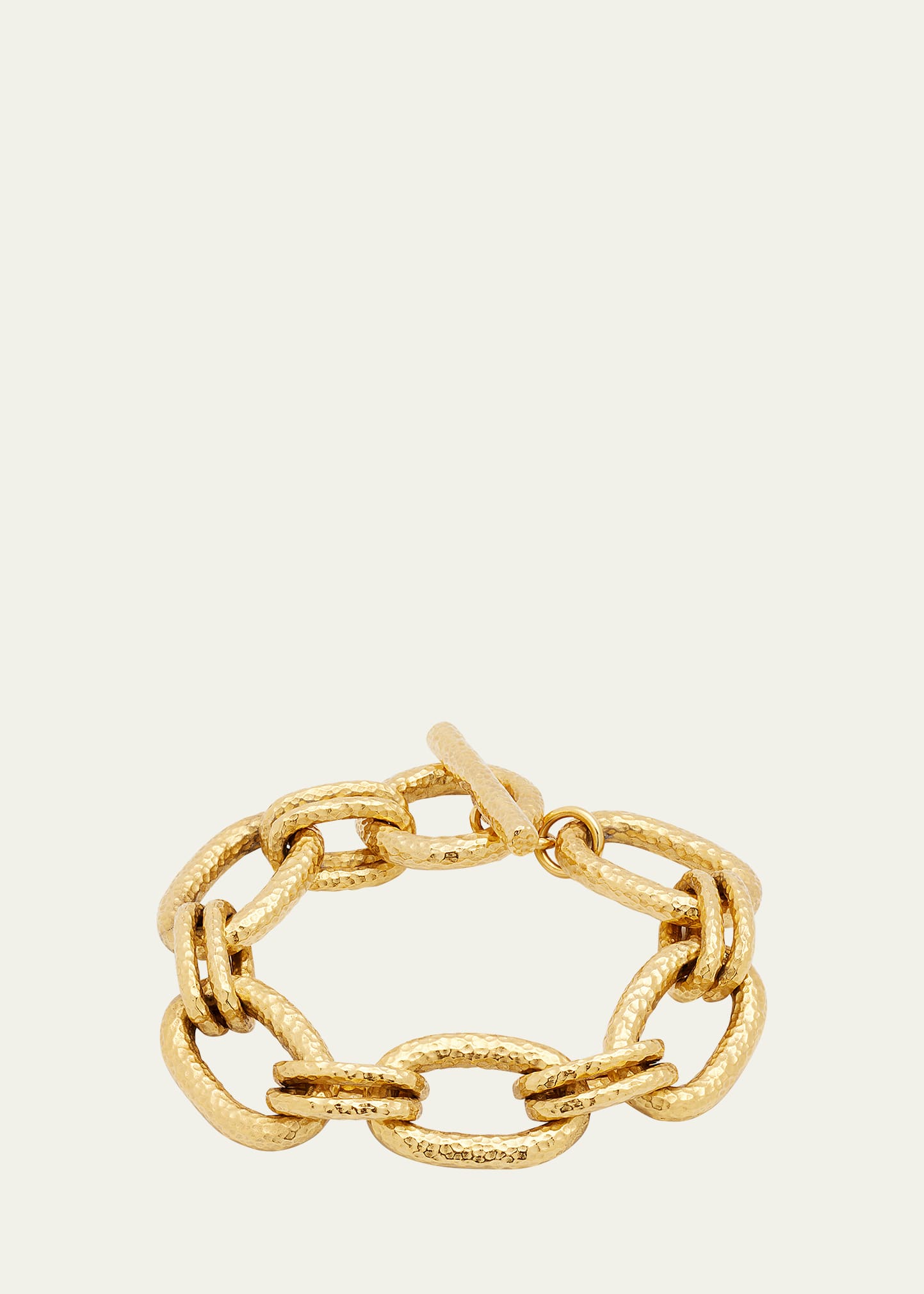 24K Hammered Chunky Cable Chain Bracelet