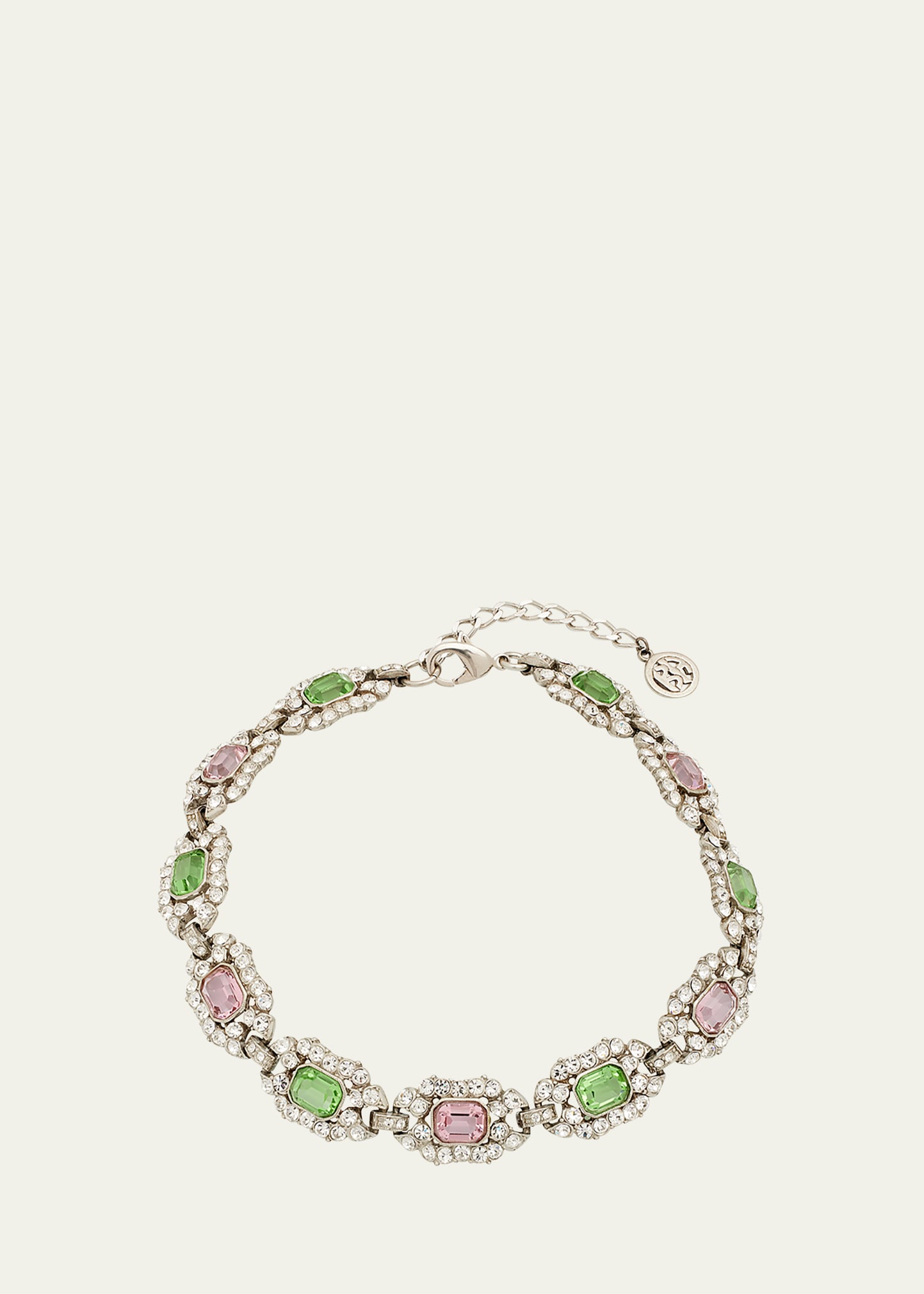 Pink and Green Crystal Necklace