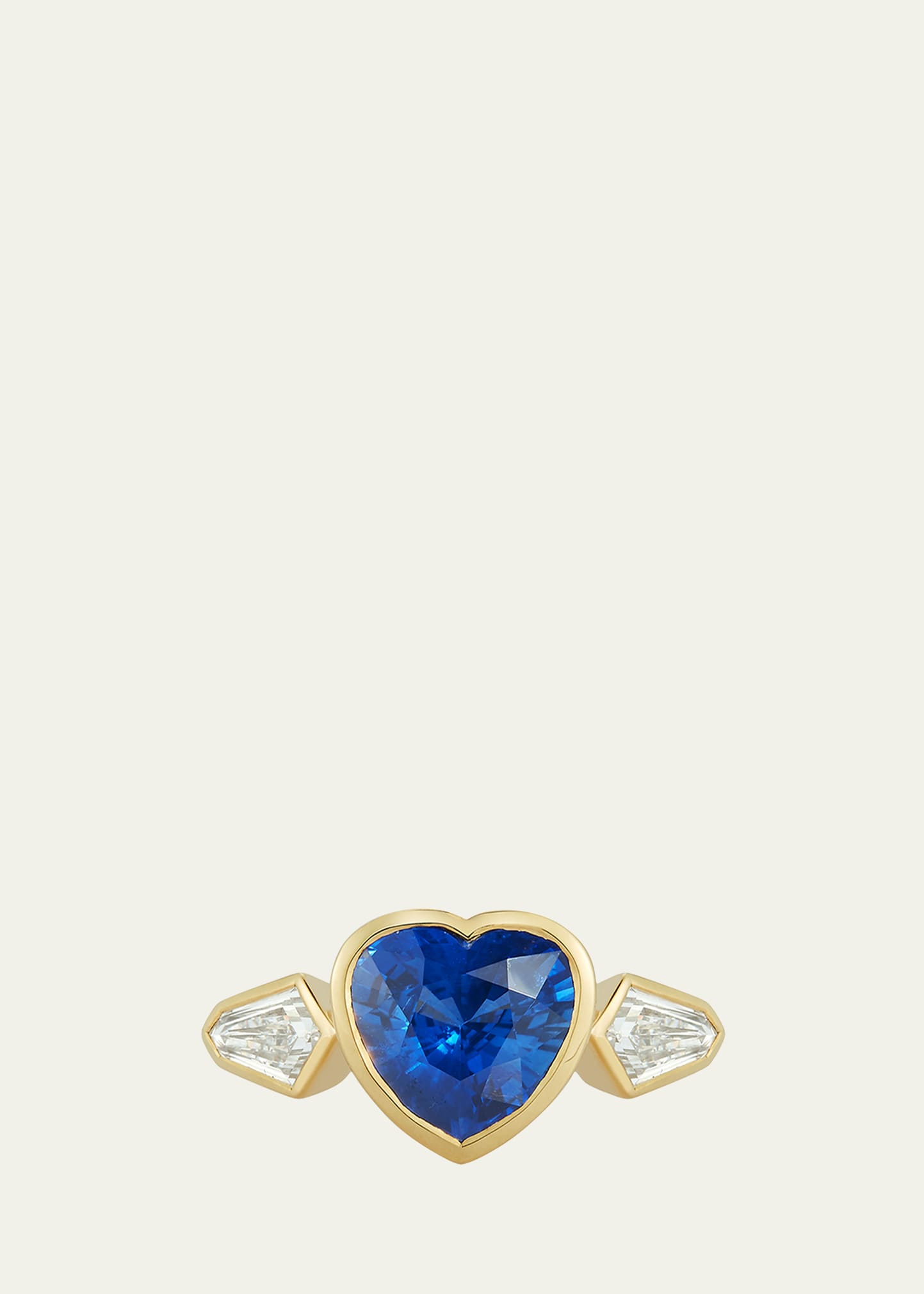 Jemma Wynne One-of-a-kind Blue Sapphire Heart And Diamond Autumn Ring In Gold