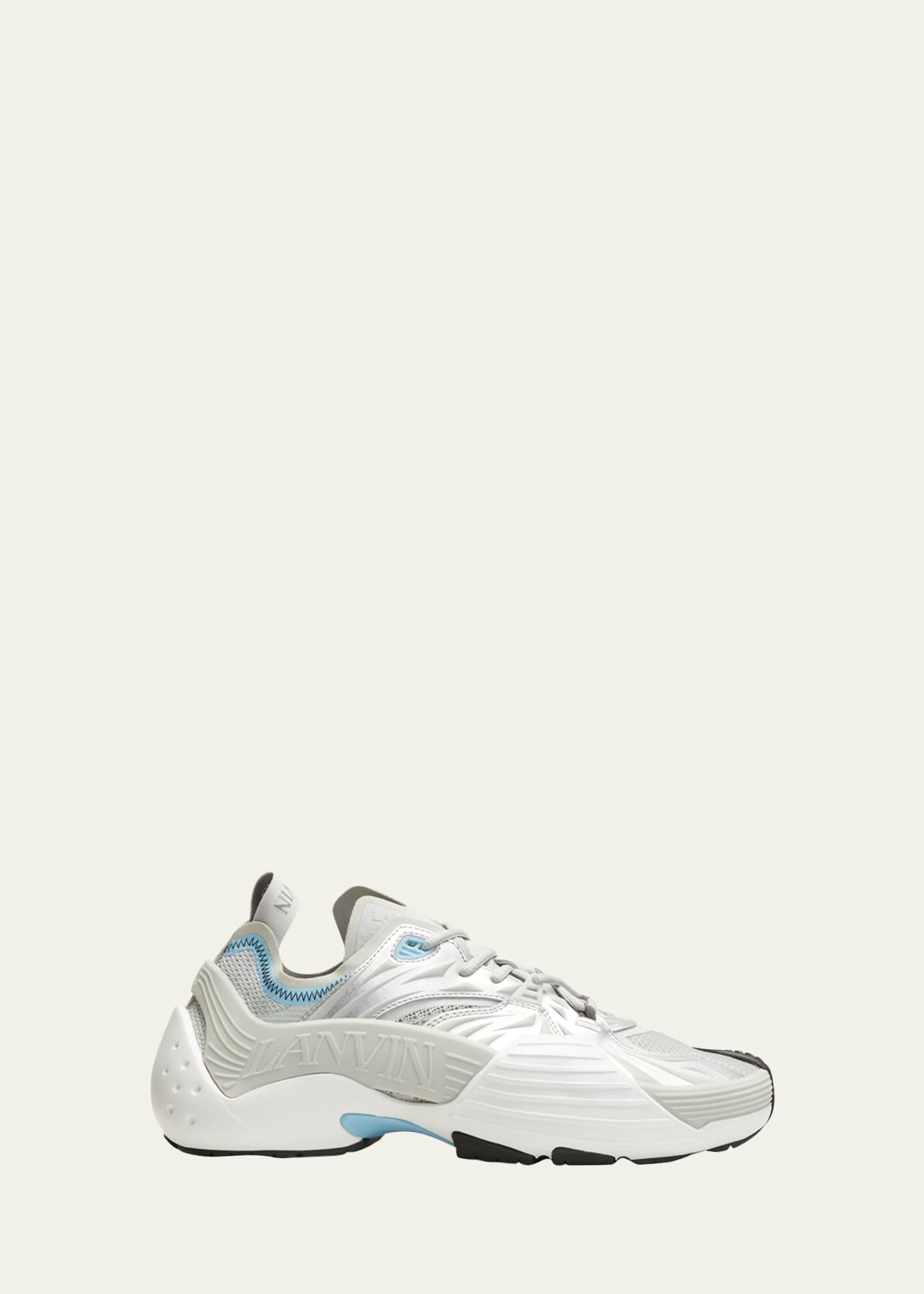 Shop Lanvin Men's Flash-x Runner Sneakers In M2 - Silver