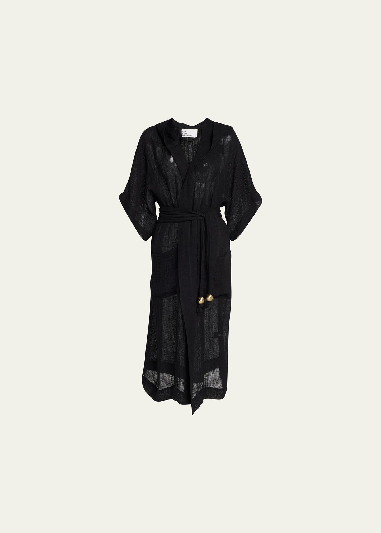 Lisa Marie Fernandez Cotton-Gauze Hooded Dressing Gown
