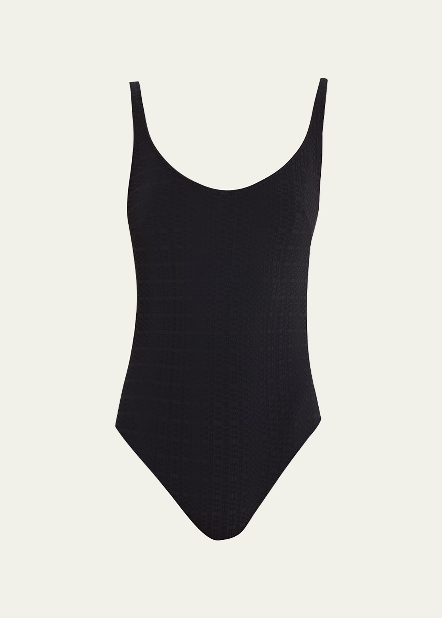Lisa Marie Fernandez Marilyn Seersucker One-Piece Swimsuit