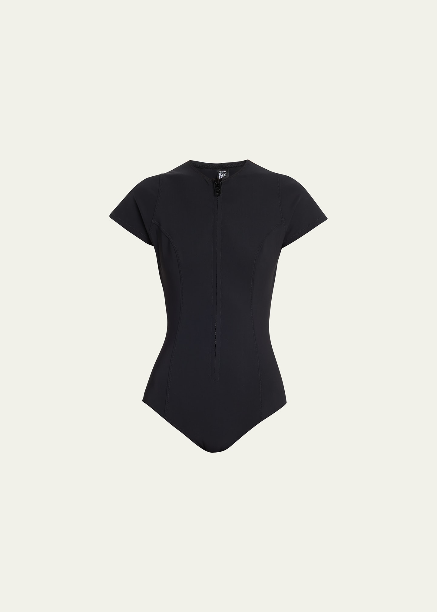 Lisa Marie Fernandez The Farrah Zip-Front One-Piece Swimsuit