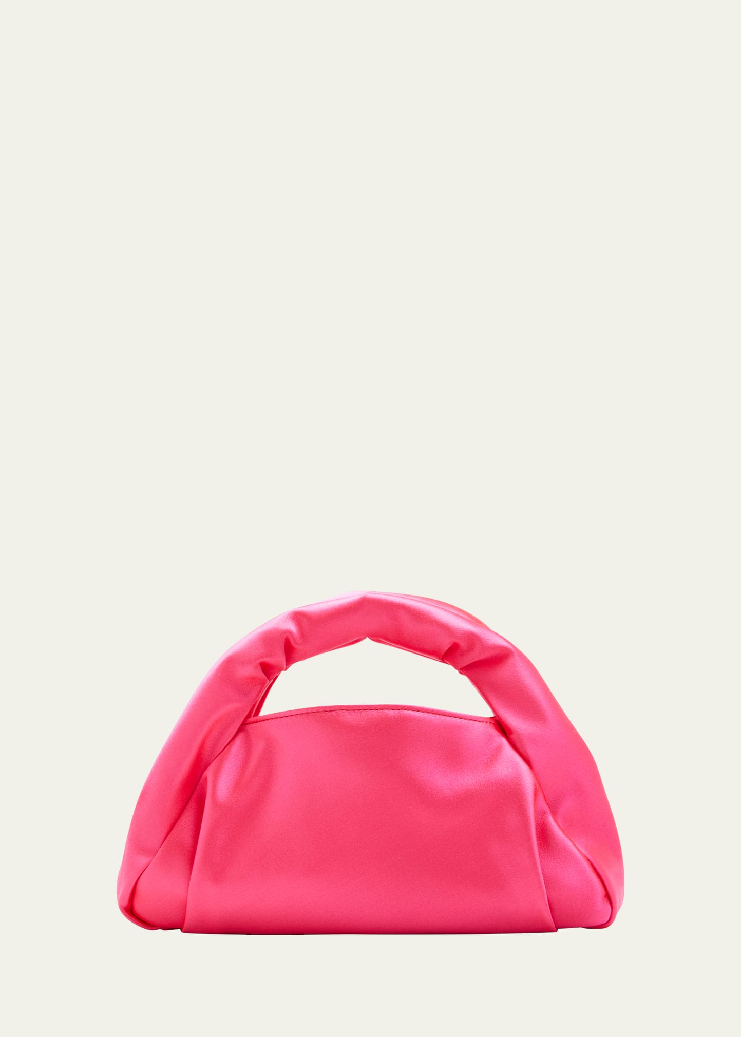 Shop Stuart Weitzman The Moda Mini Satin Top-handle Bag In Peonia/magenta