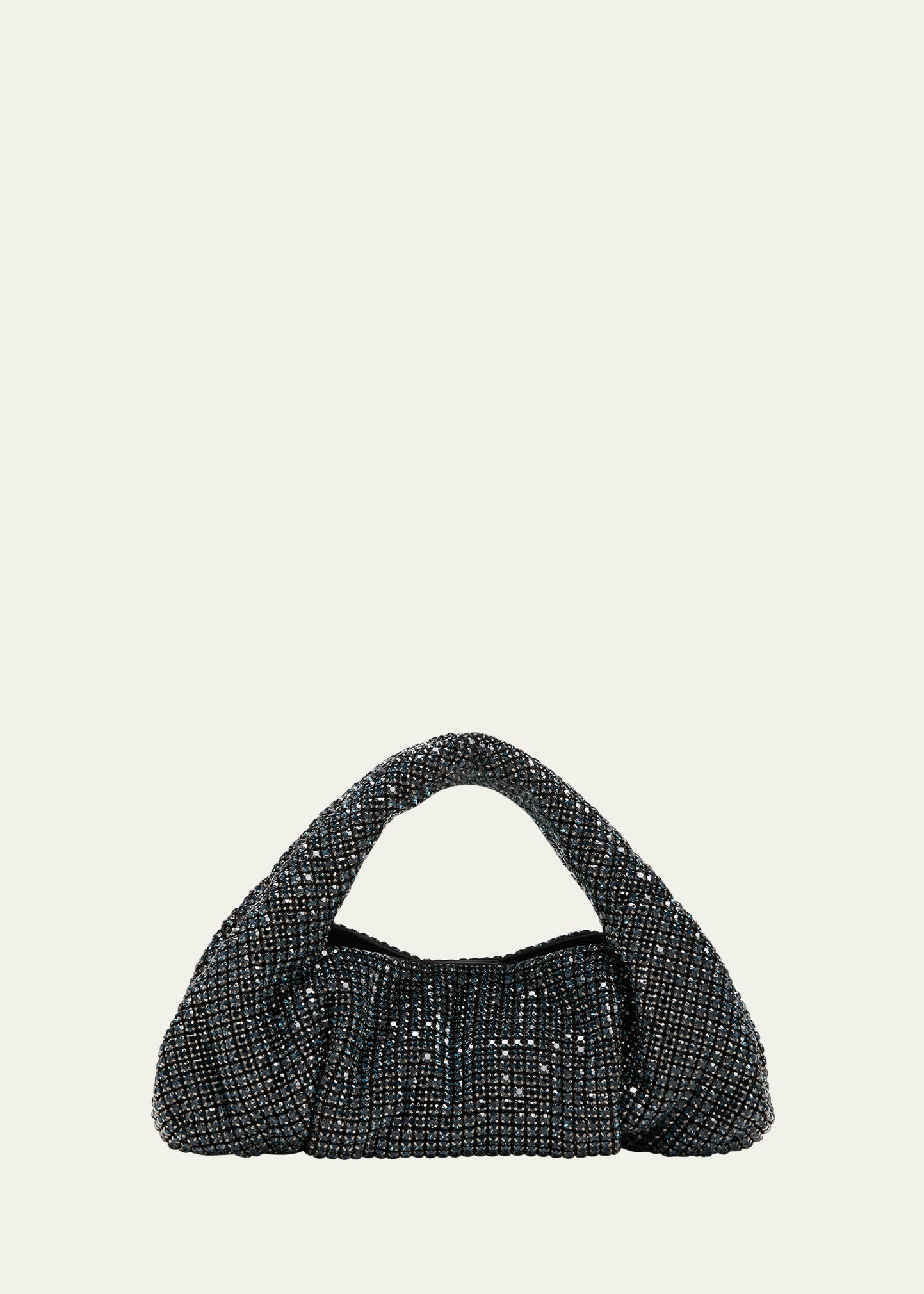 Stuart Weitzman The Moda Mini Shine Crystal Top-handle Bag In Denim