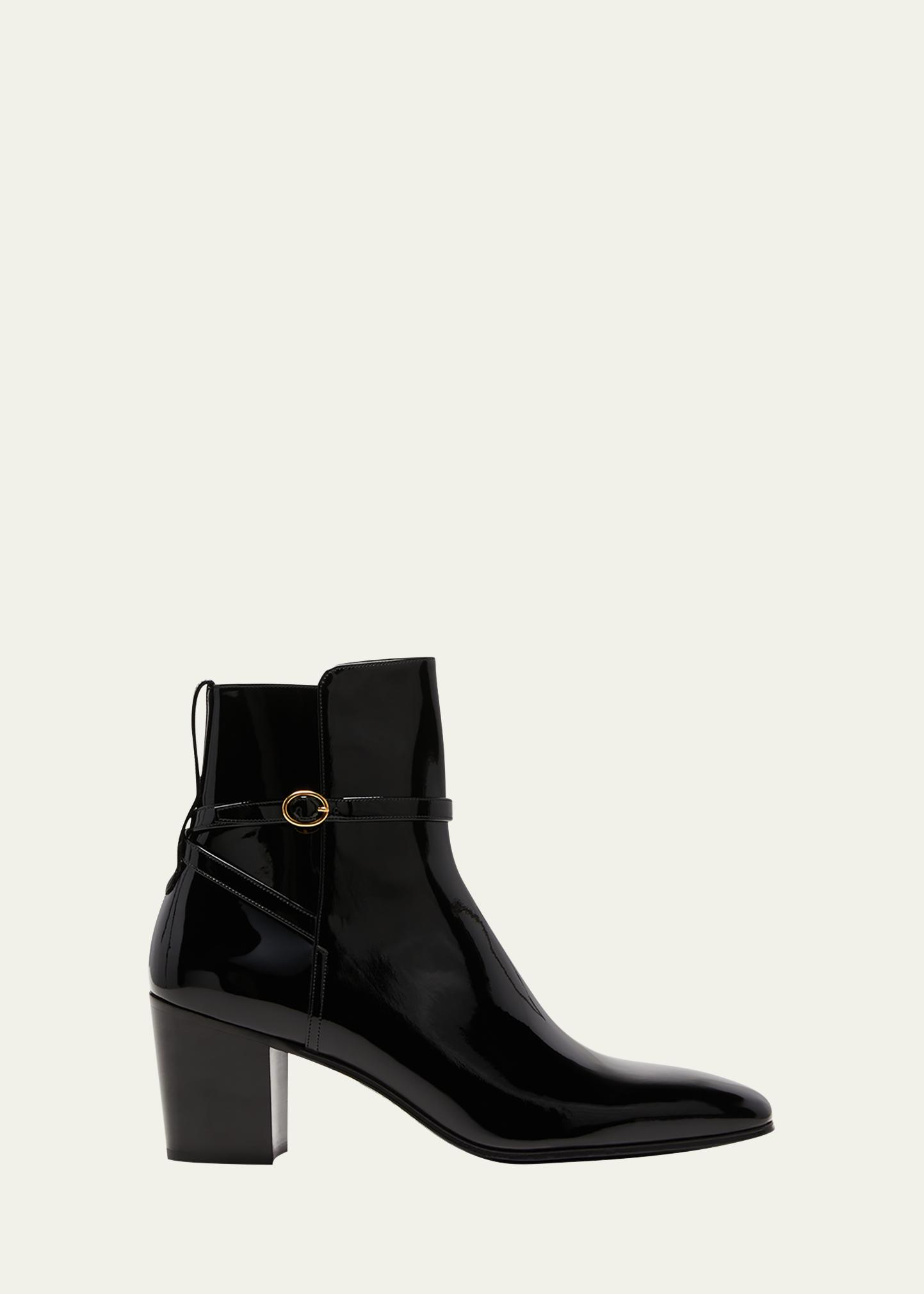Saint Laurent Black Offred 70 Leather Ankle Boots | Smart Closet
