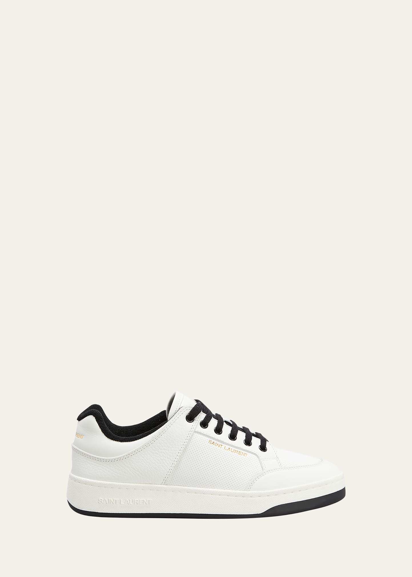 Saint Laurent Sl/61 Low Top Leather Sneakers - Men's - Calf Leather/rubber/fabric In Opt.wht