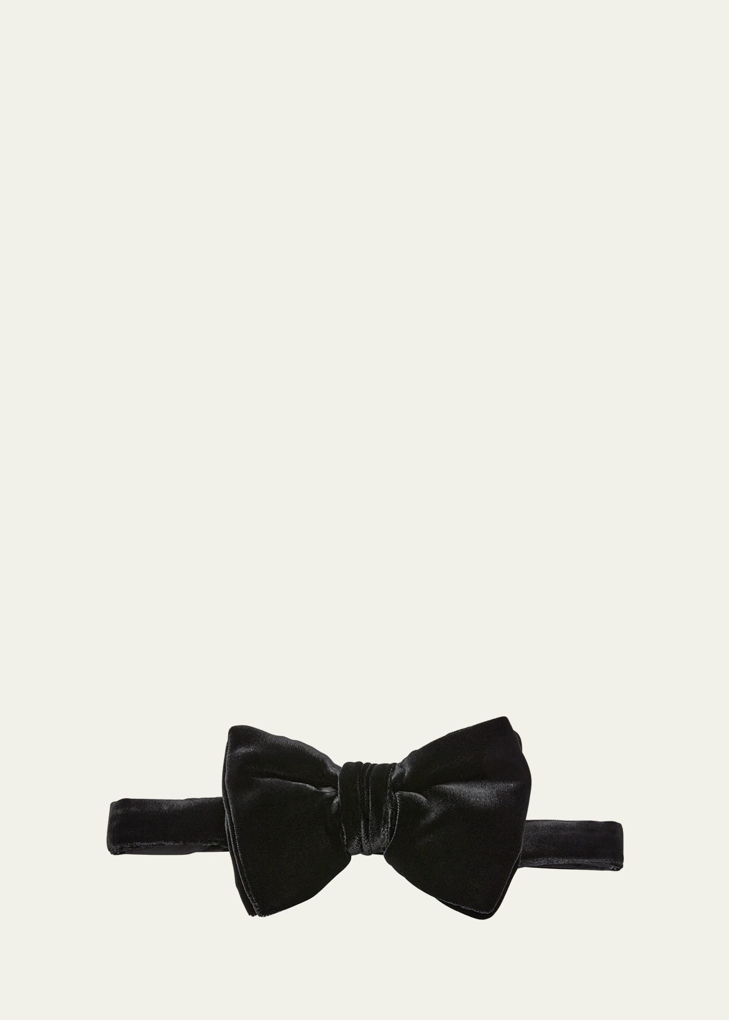 Shop Tom Ford Men's Medium Pre-tied Velvet Bow Tie In Black