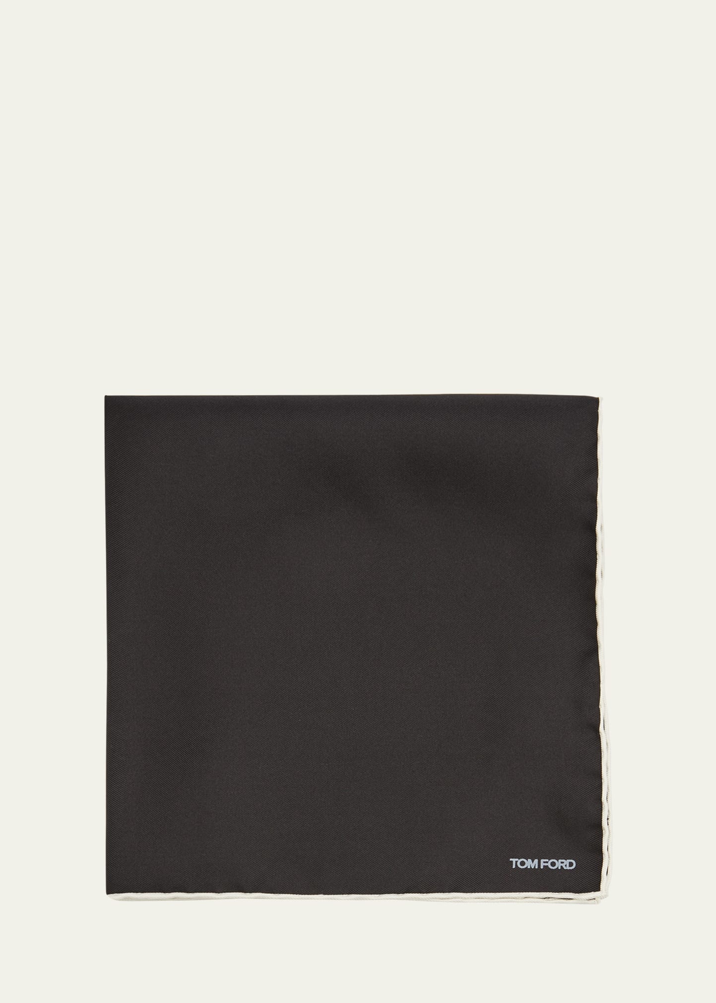Tom Ford Men's Silk Pocket Square In Black