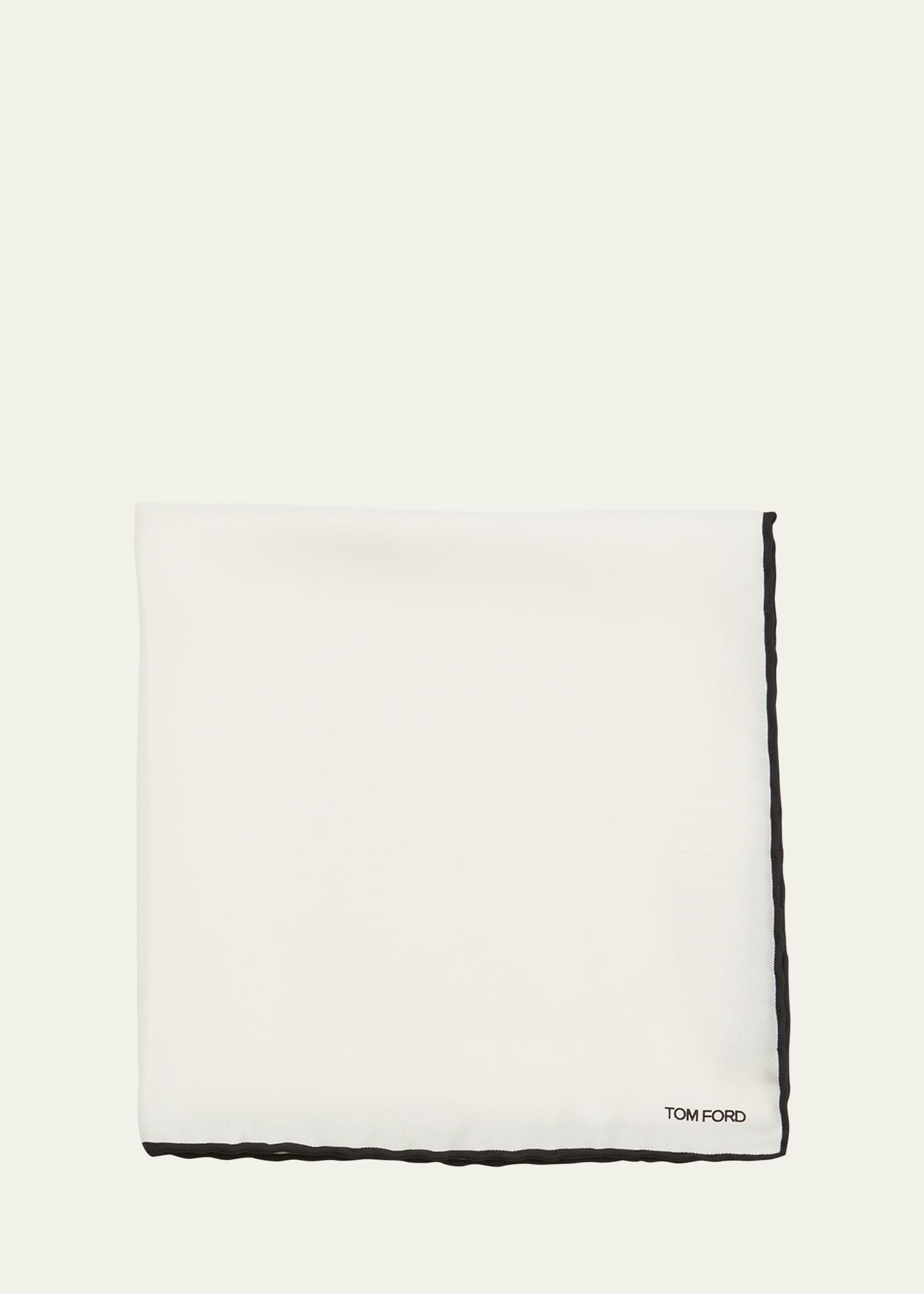 Tom Ford Men's Silk Pocket Square In White