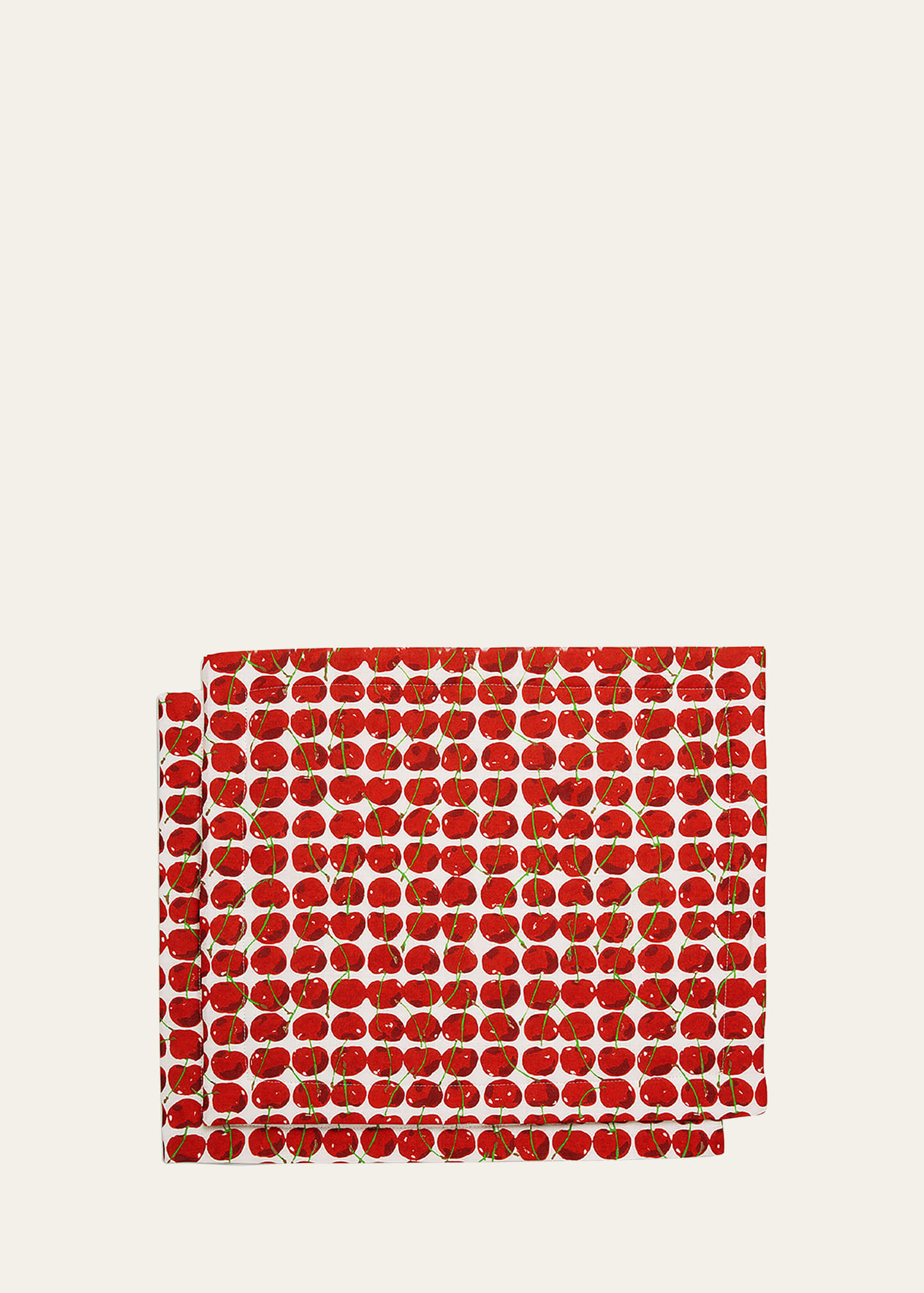 Cherry-Print Linen Tablemats, Set of 2