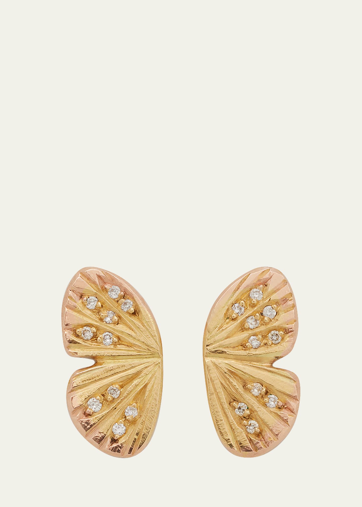 James Banks Baby Asterope Pave Stud Earrings With 18k Gold, 14k Gold And White Diamonds In Yg
