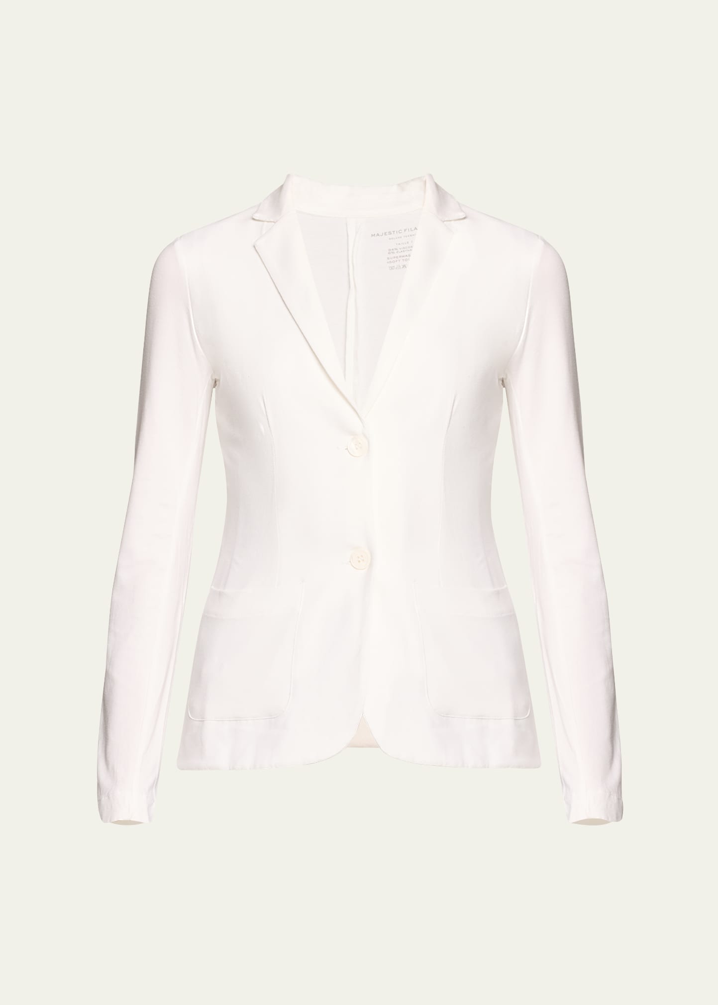 Shop Majestic Soft Touch Two-button Blazer In 001 Blanc