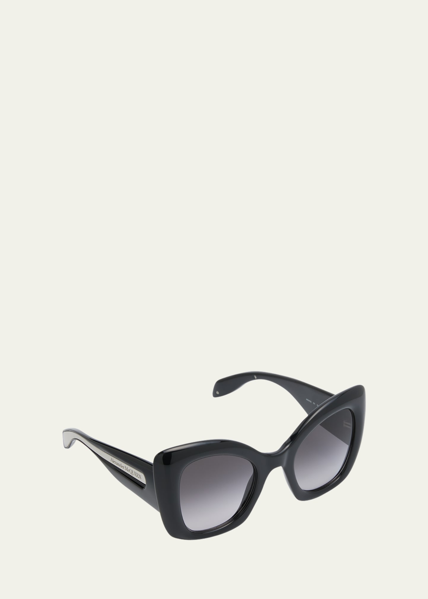 ALEXANDER MCQUEEN BUTTERFLY SUNGLASSES W/ GOLD-TONE DETAIL