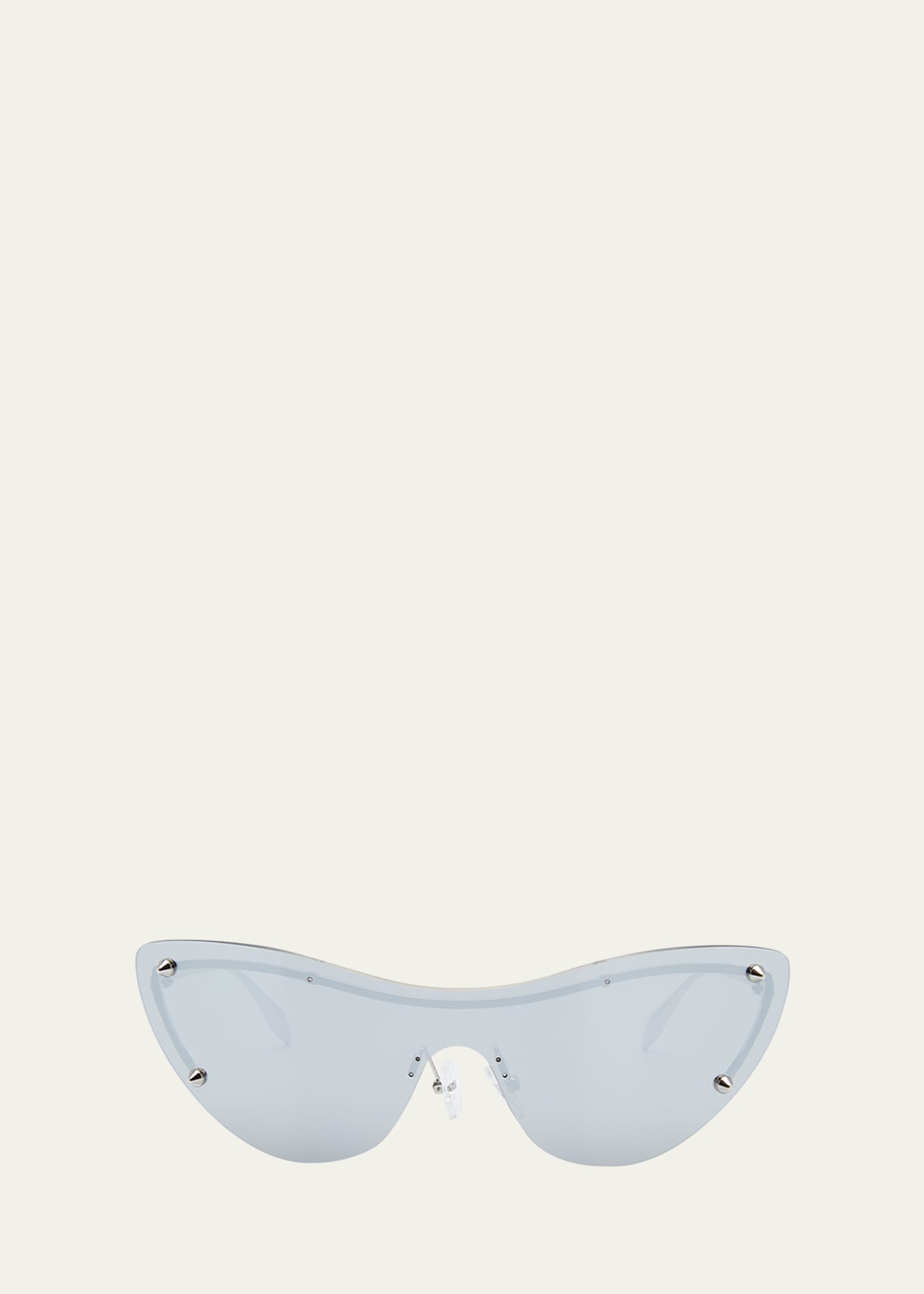 Shop Alexander Mcqueen Metal Cat-eye Sunglasses In 005 Silver