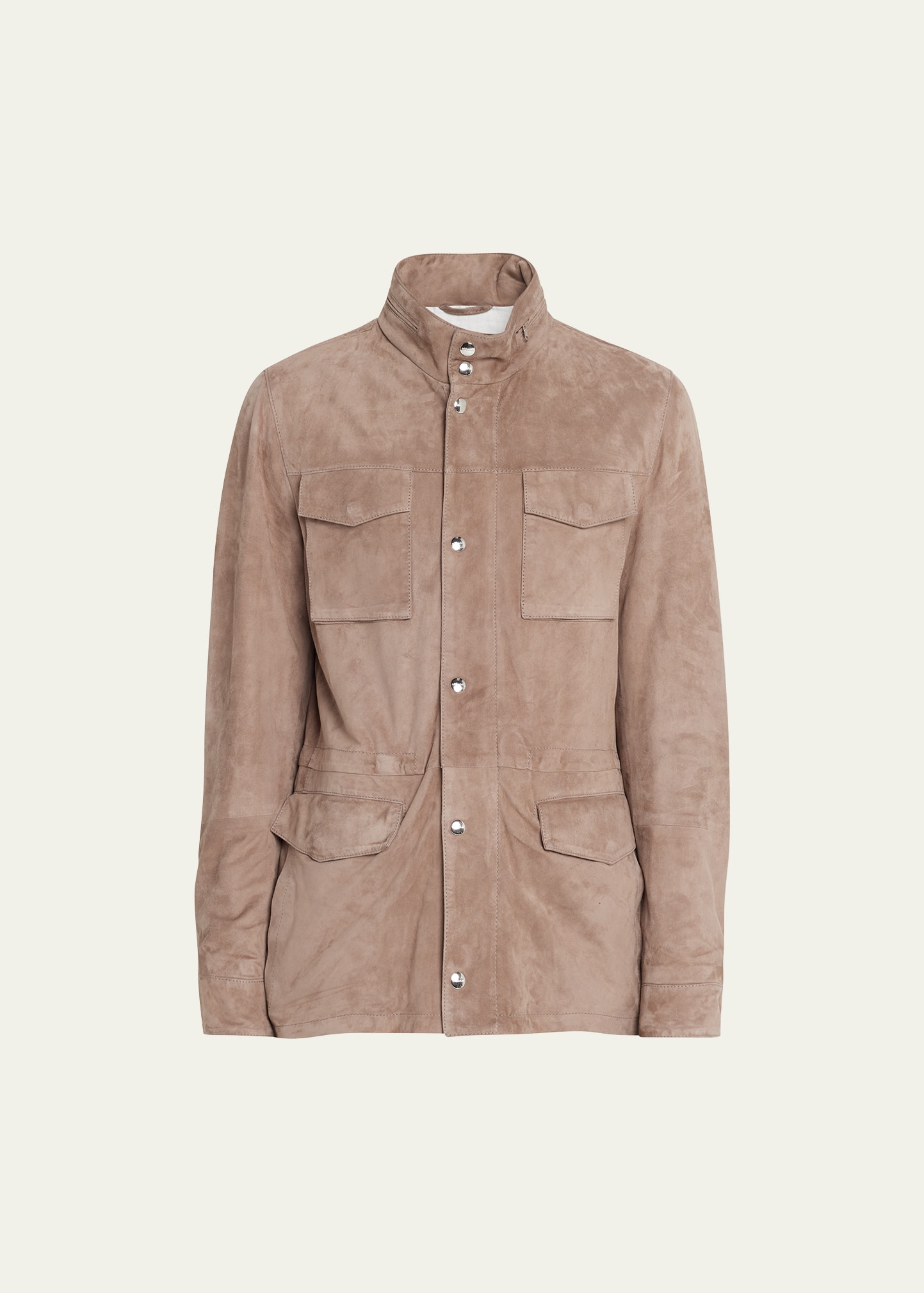 Karl Lagerfeld Men's Four-pocket Lightweight Safari Jacket In Olive