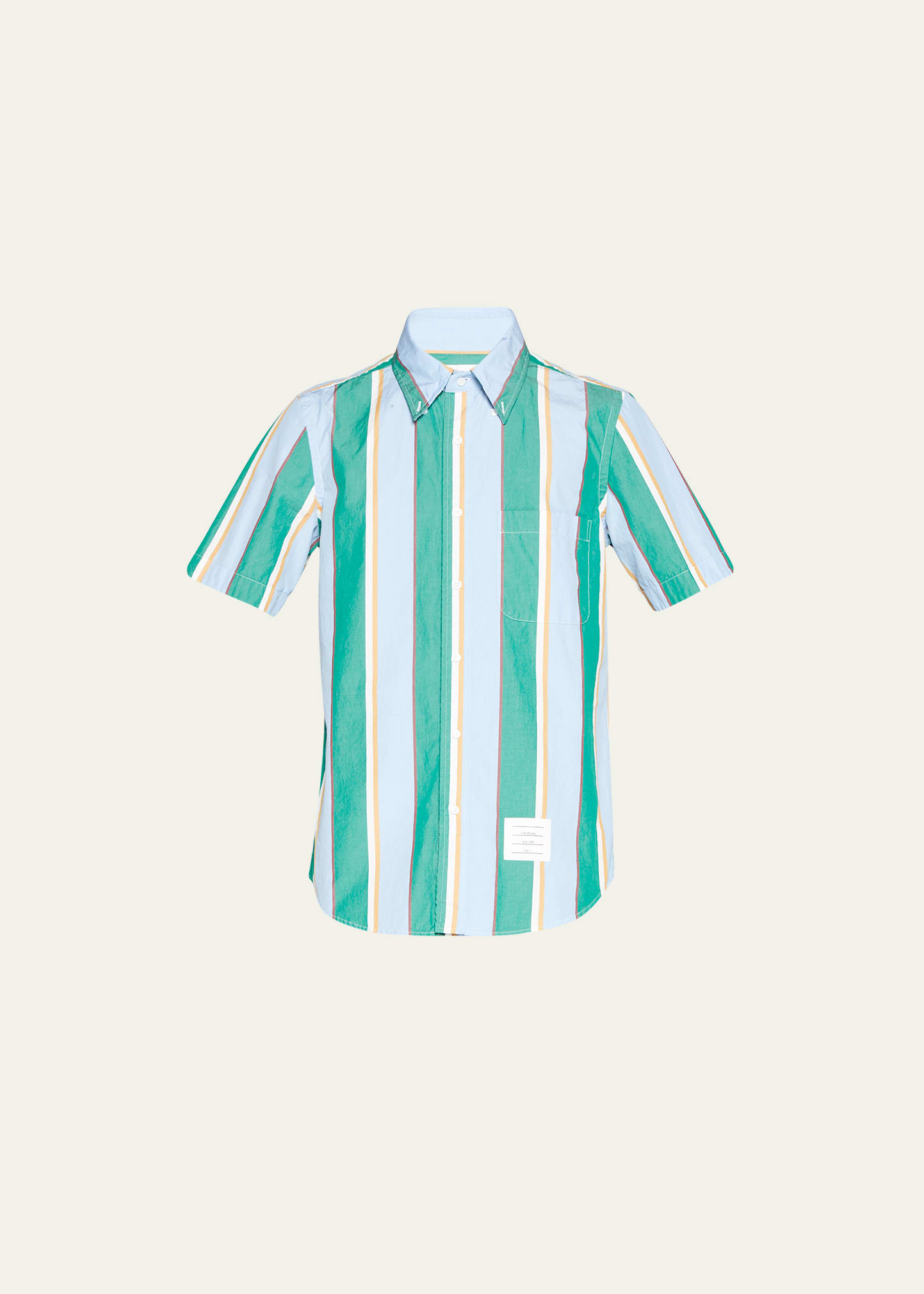 Men's Poplin Awning-Stripe Sport Shirt