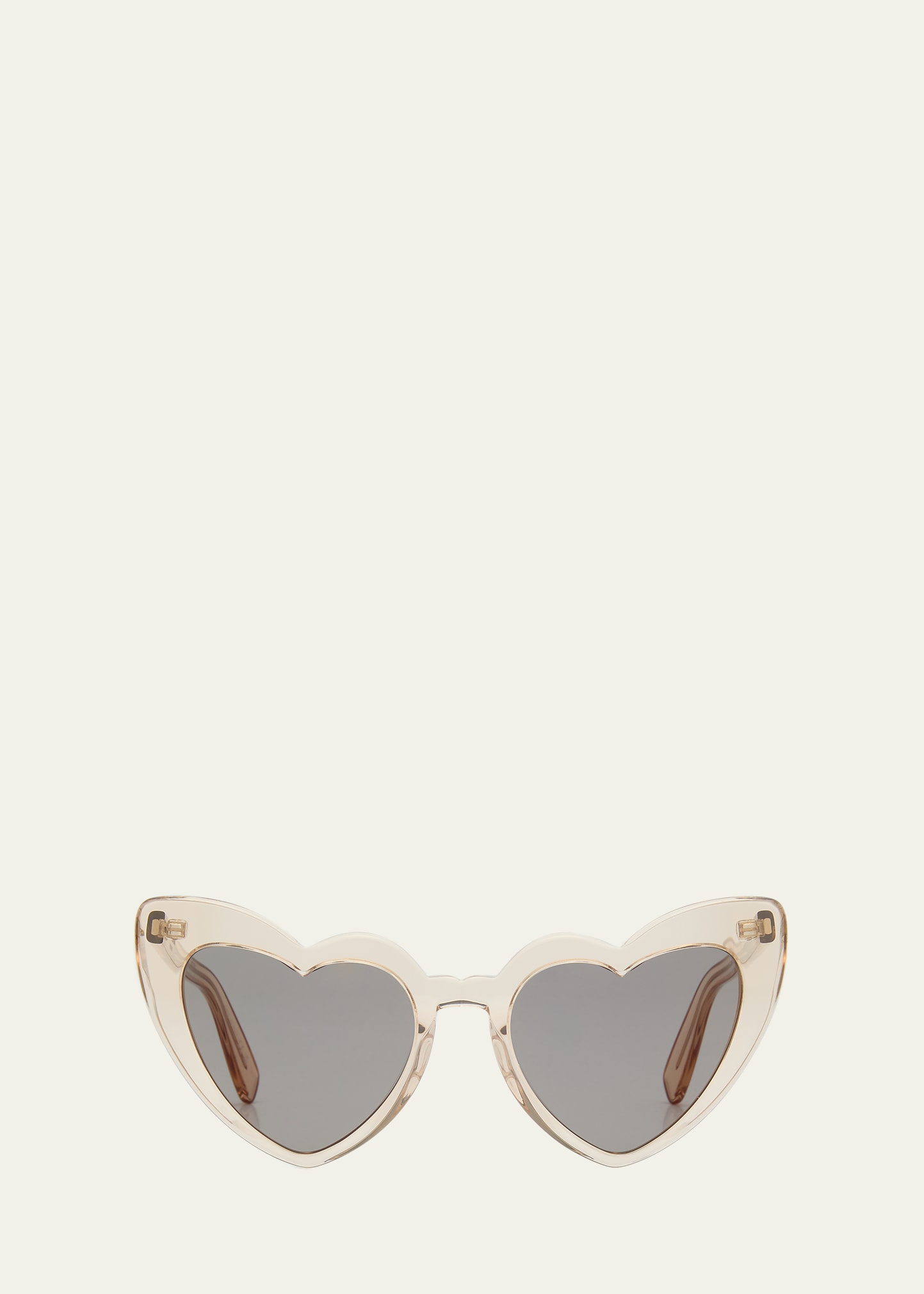 Saint Laurent Womens Loulou Heart Shaped Acetate Sunglasses In Neutral Modesens 