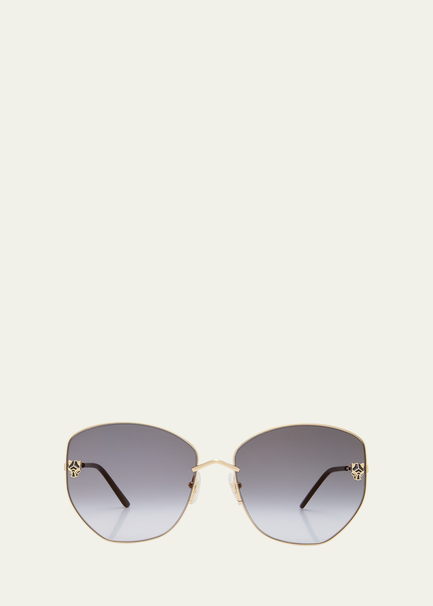 Cartier Rimless Butterfly Sunglasses In 001 Smooth Golden