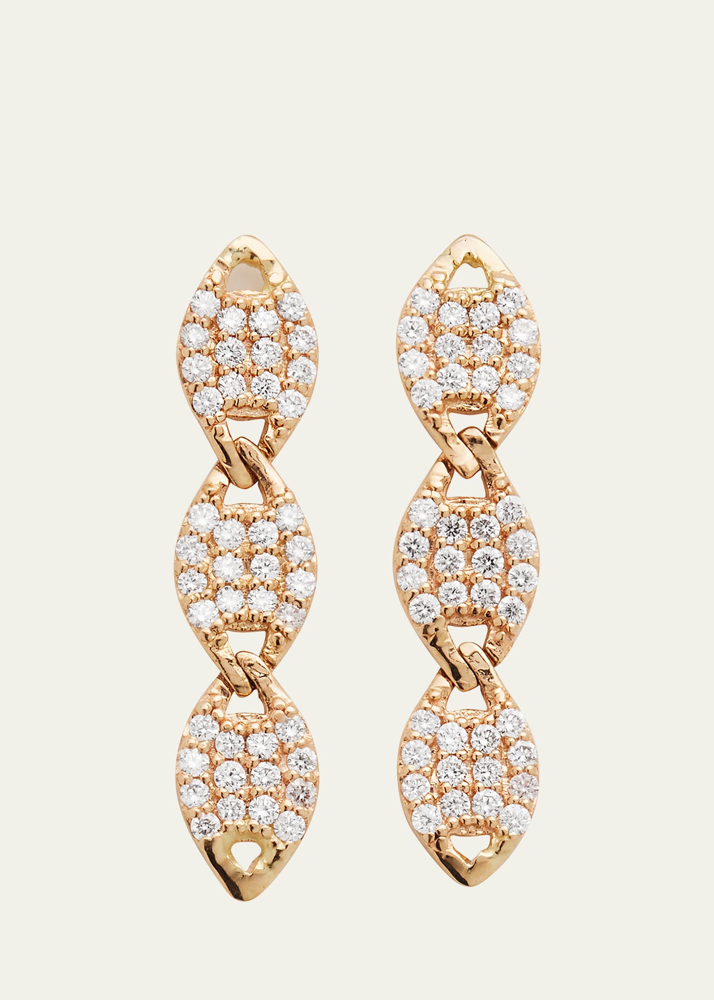 Lana 18k Yellow Gold Flawless Nude Link Linear Diamond Earrings In Yg