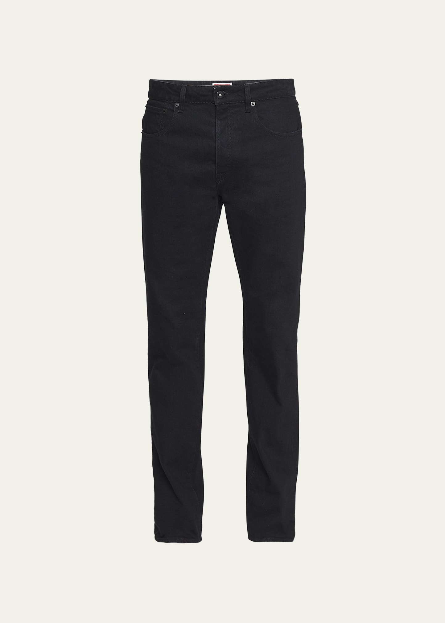 Kenzo Men's Solid Straight-leg Jeans In Rinse Black Denim