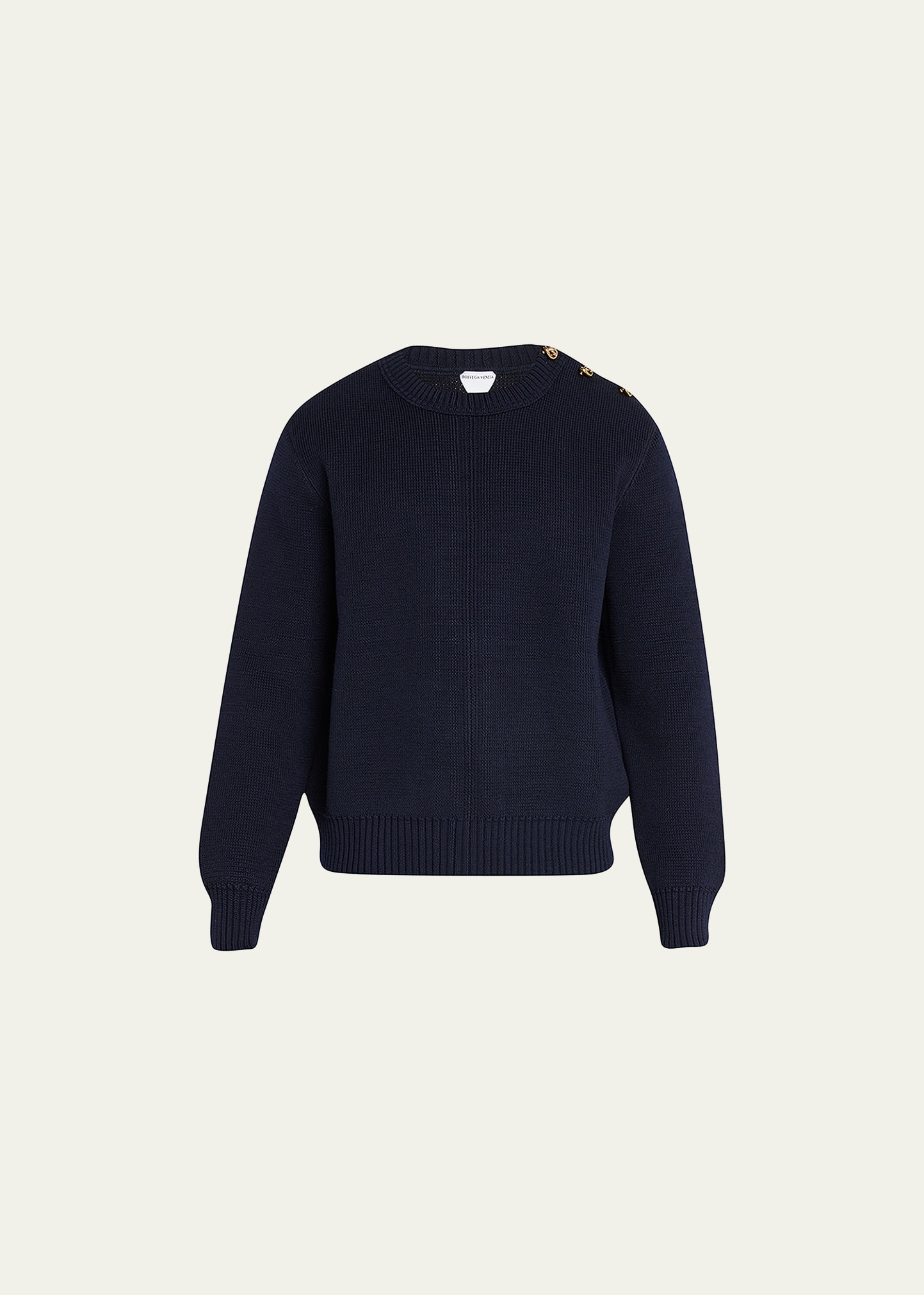 Men's Ribbed Sweater w/ Button Shoulders