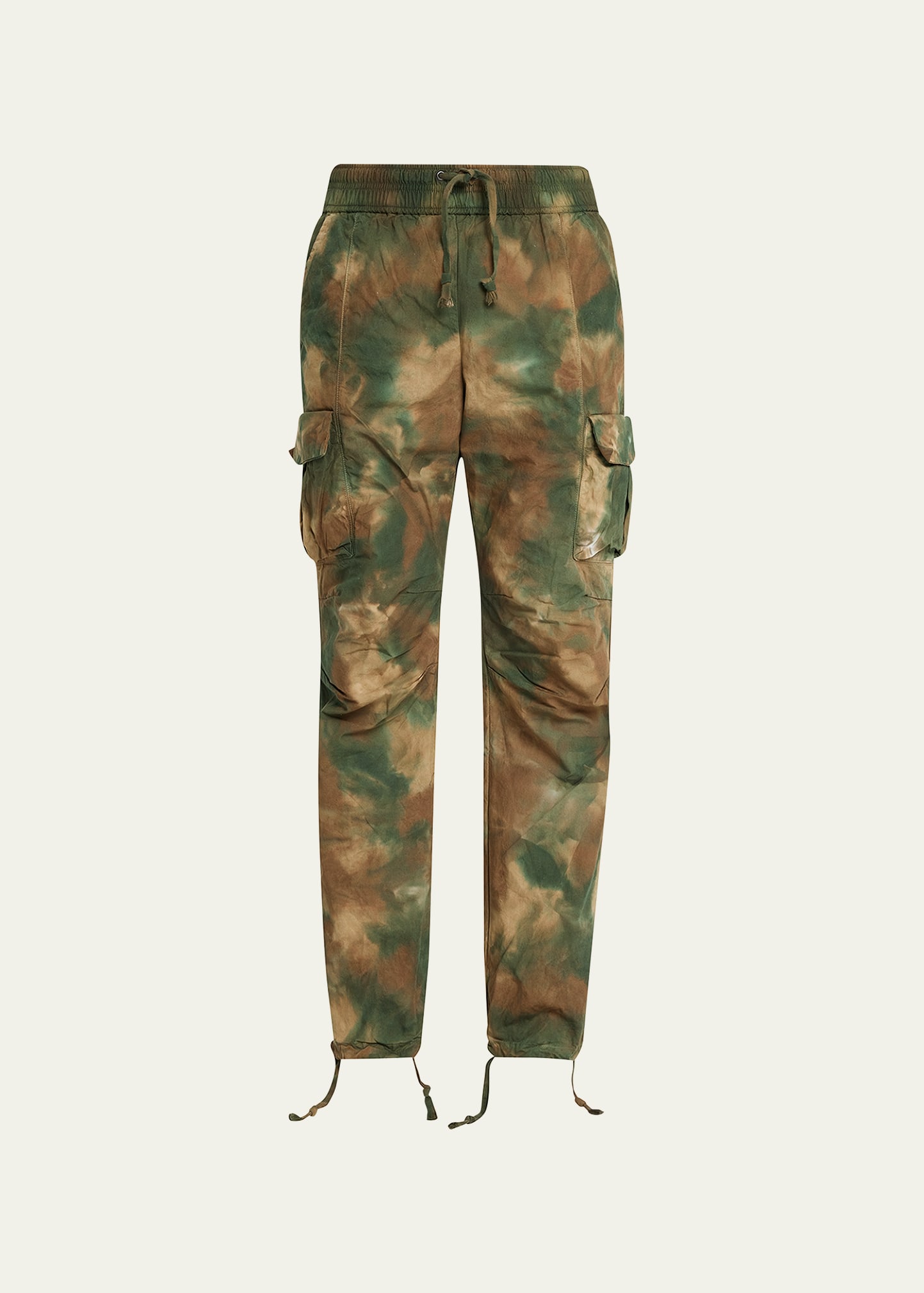 John Elliott Men's Camo Elastic-waist Cargo Pants In Camo Tie-dye