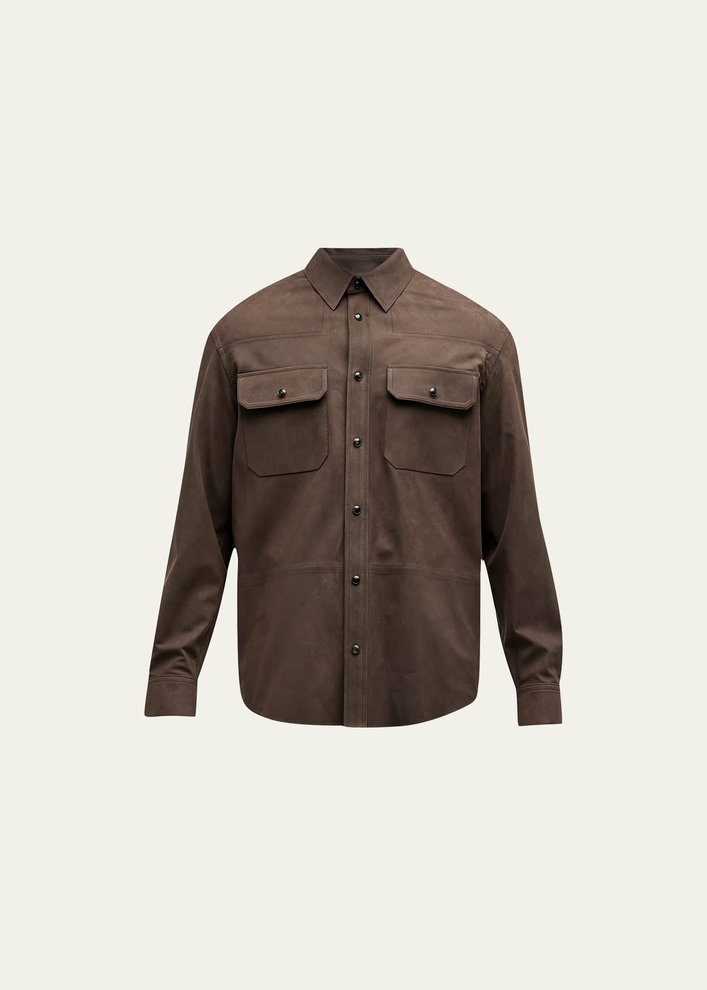 Men's Nubuck Leather Overshirt
