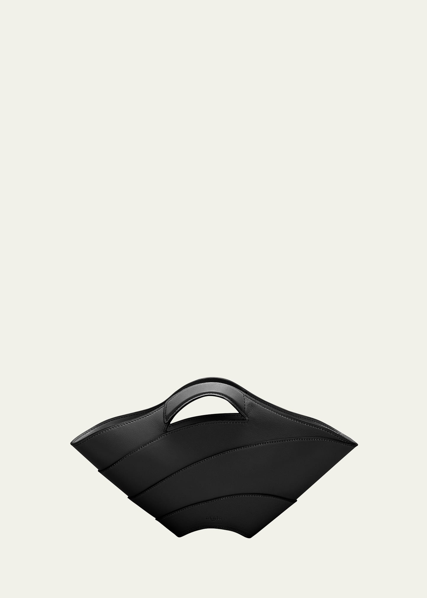 Shop Alaïa Khaima Small Leather Top-handle Bag In 999 - Noir