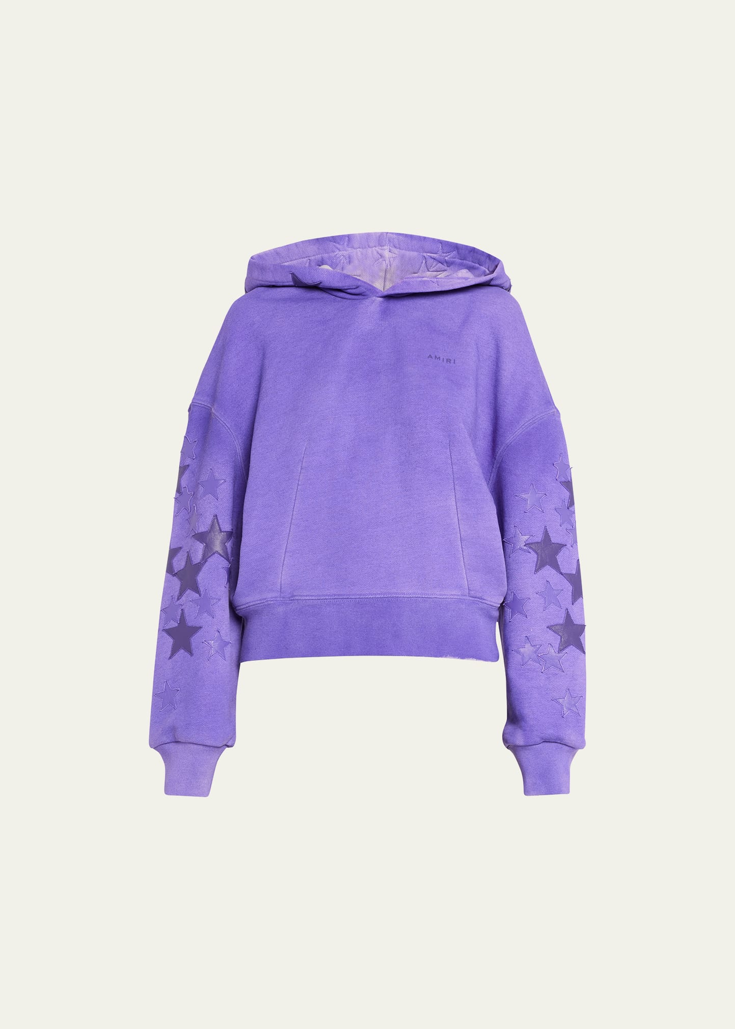 Logo-Embroidered Star Cropped Hoodie