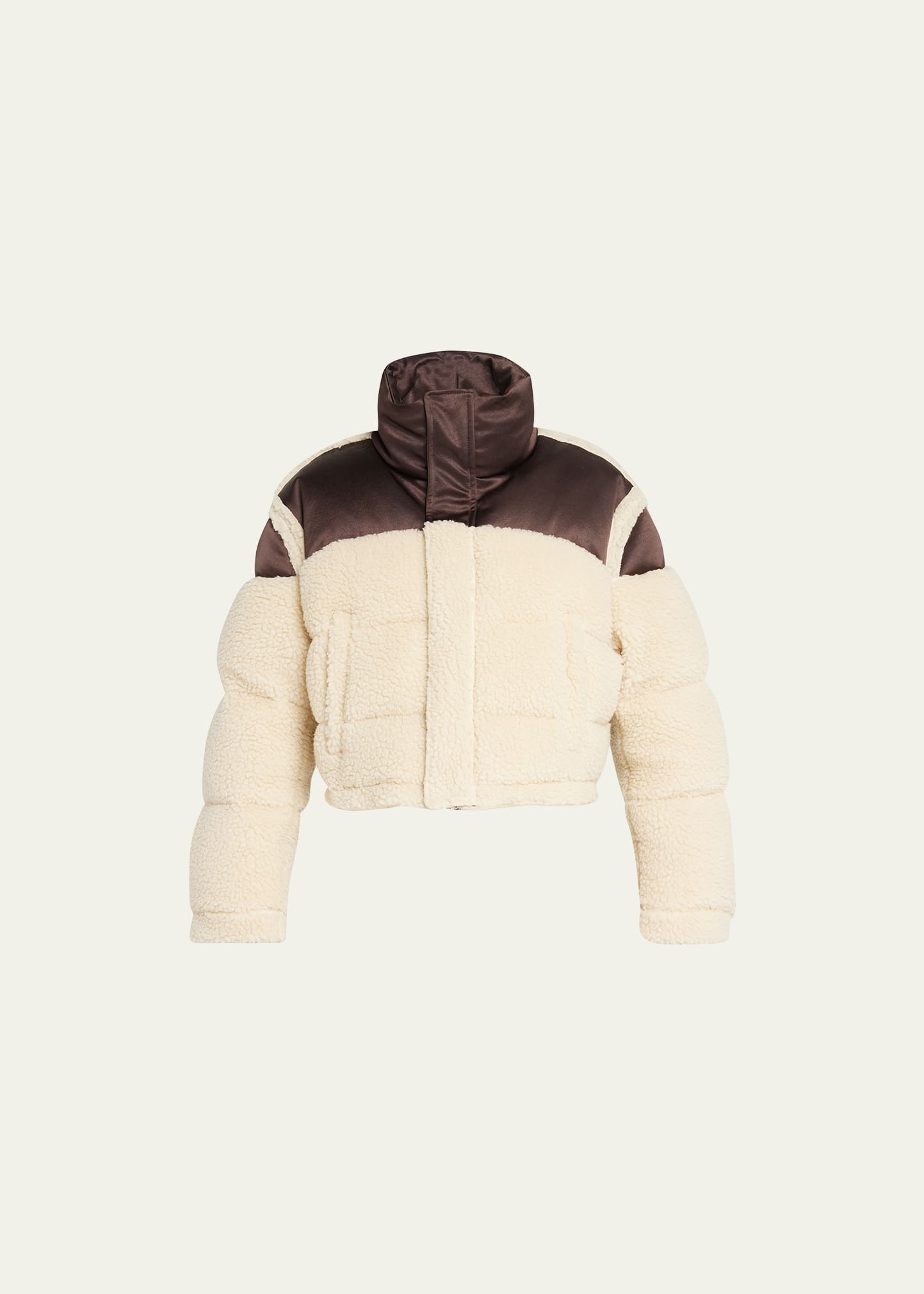 Amiri Hybrid Faux Shearling Hooded Track Jacket