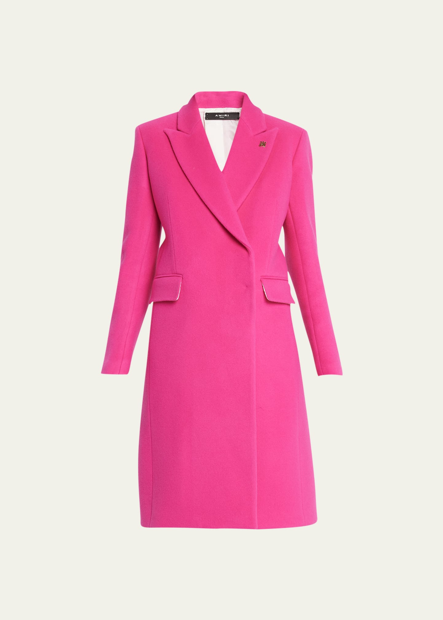 Amiri Brooch Single-breasted Coat In Fuschia