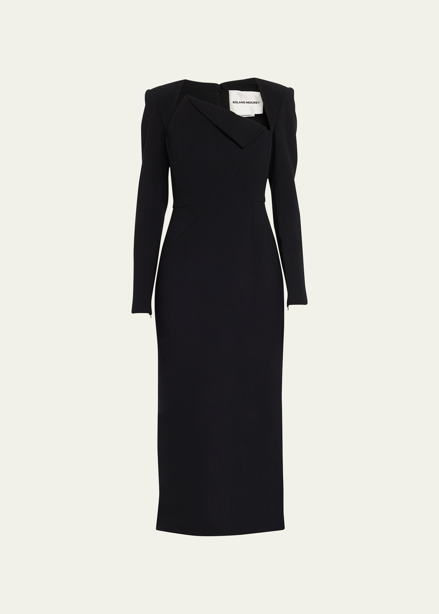 Asymmetrical velvet gown in black - Roland Mouret