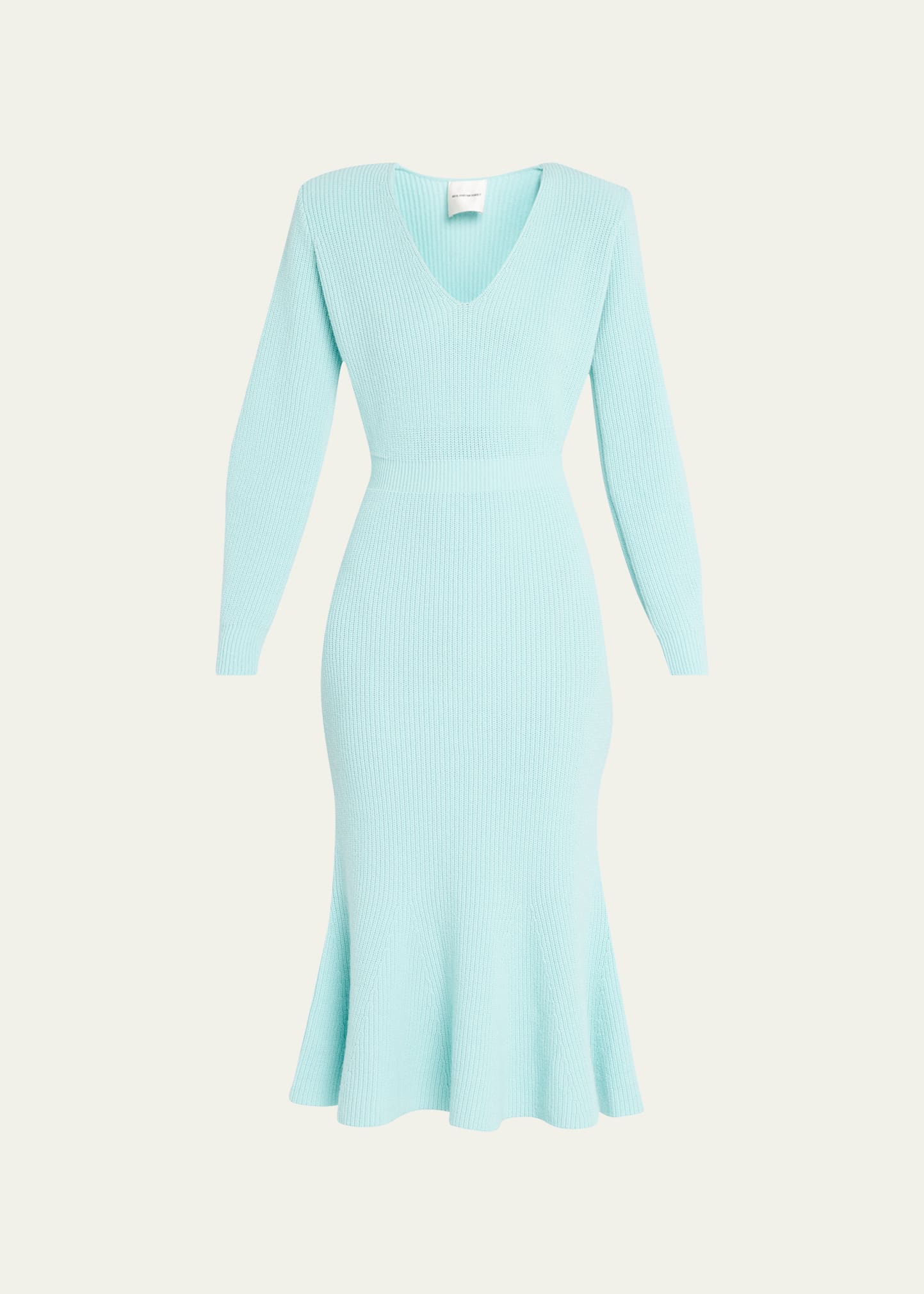 Cashmere V-Neck Midi Dress