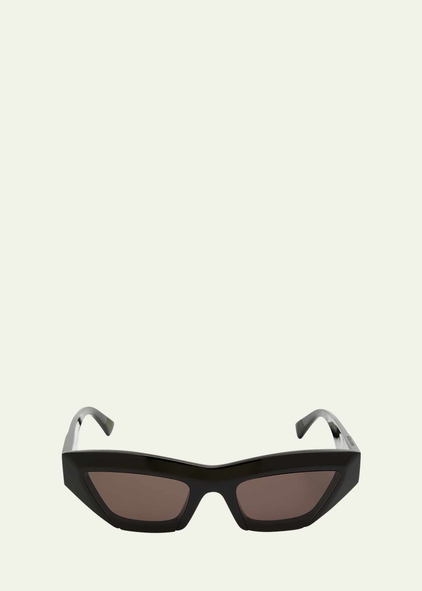 Bottega Veneta Raised Logo Acetate Cat-eye Sunglasses In Black,grey