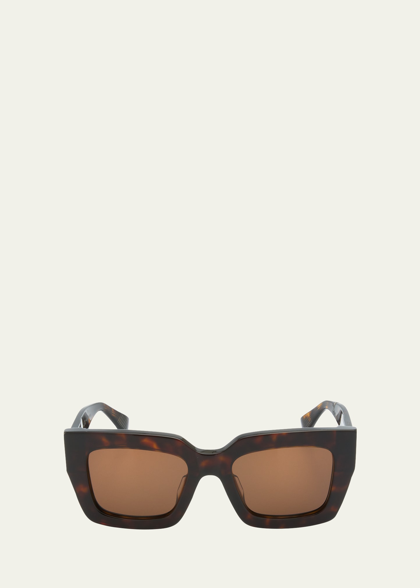 Bottega Veneta Raised Logo Acetate Cat-eye Sunglasses In 002 Shiny Dark Ha