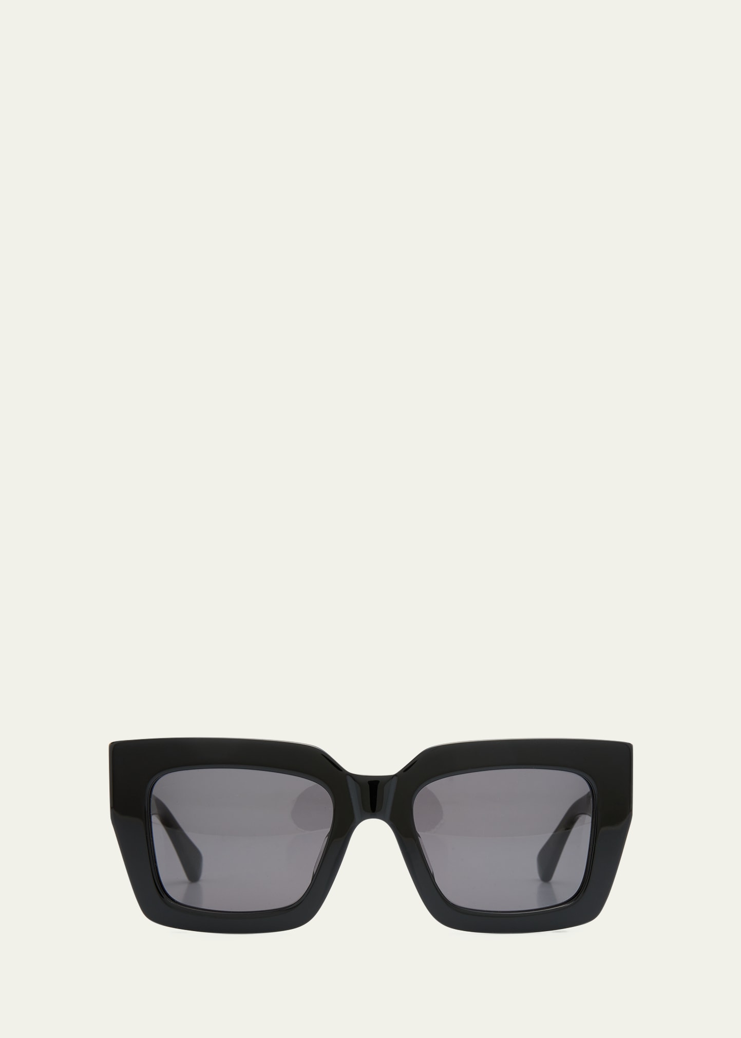 Bottega Veneta Raised Logo Acetate Cat-eye Sunglasses In 001 Shiny Solid B