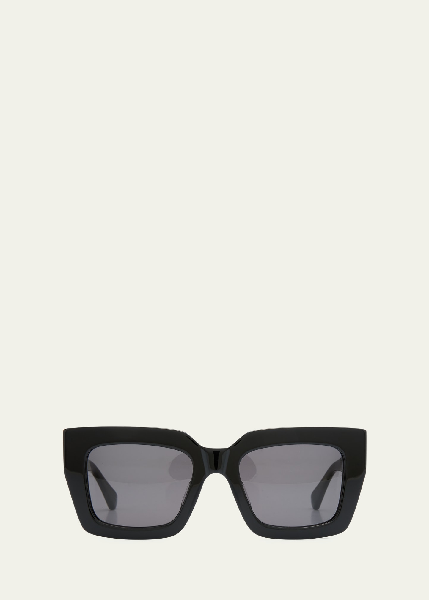 Shop Bottega Veneta Raised Logo Acetate Cat-eye Sunglasses In 001 Shiny Solid B