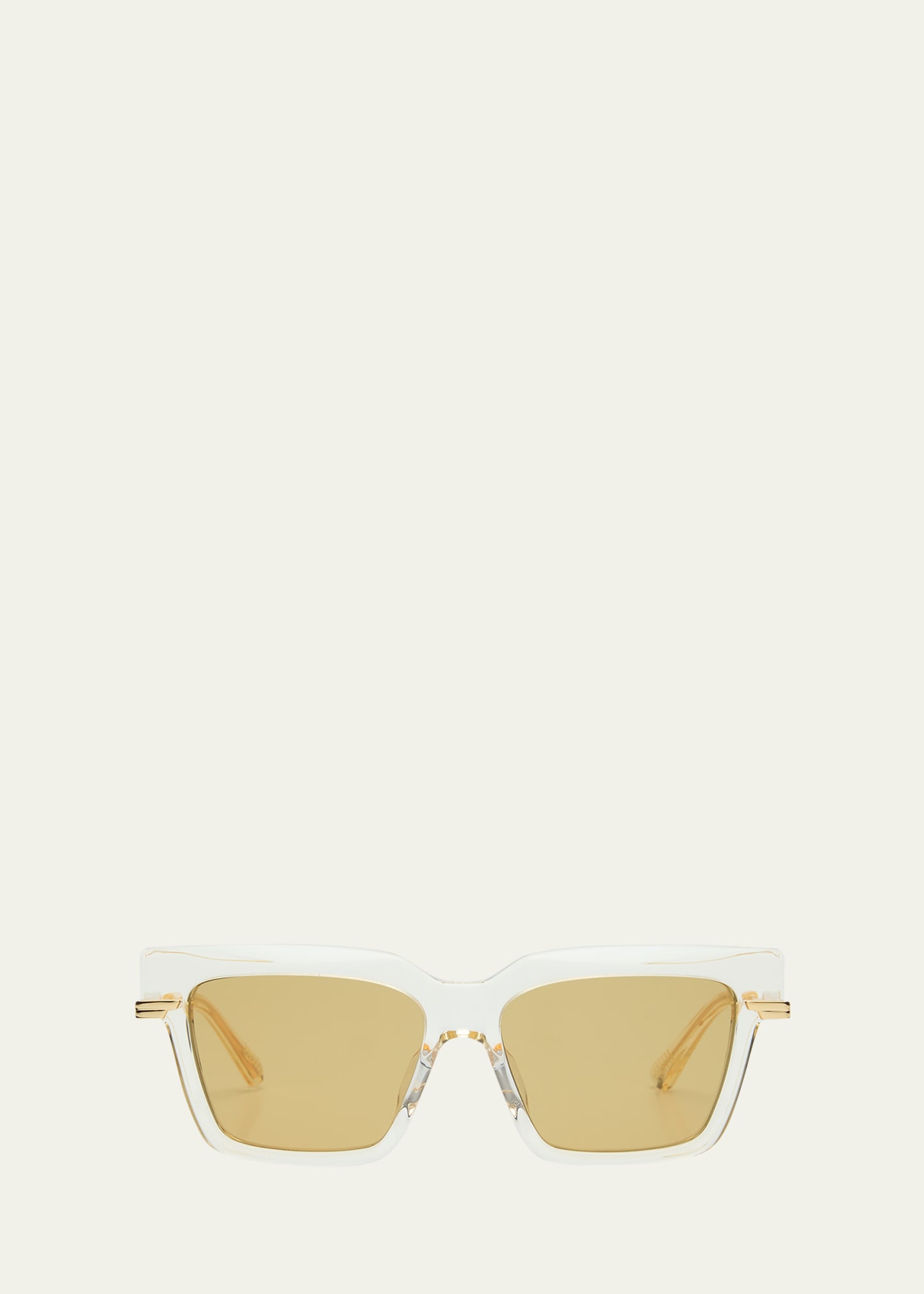 Bottega Veneta Acetate Cat-eye Sunglasses In 003 Shiny Transpa