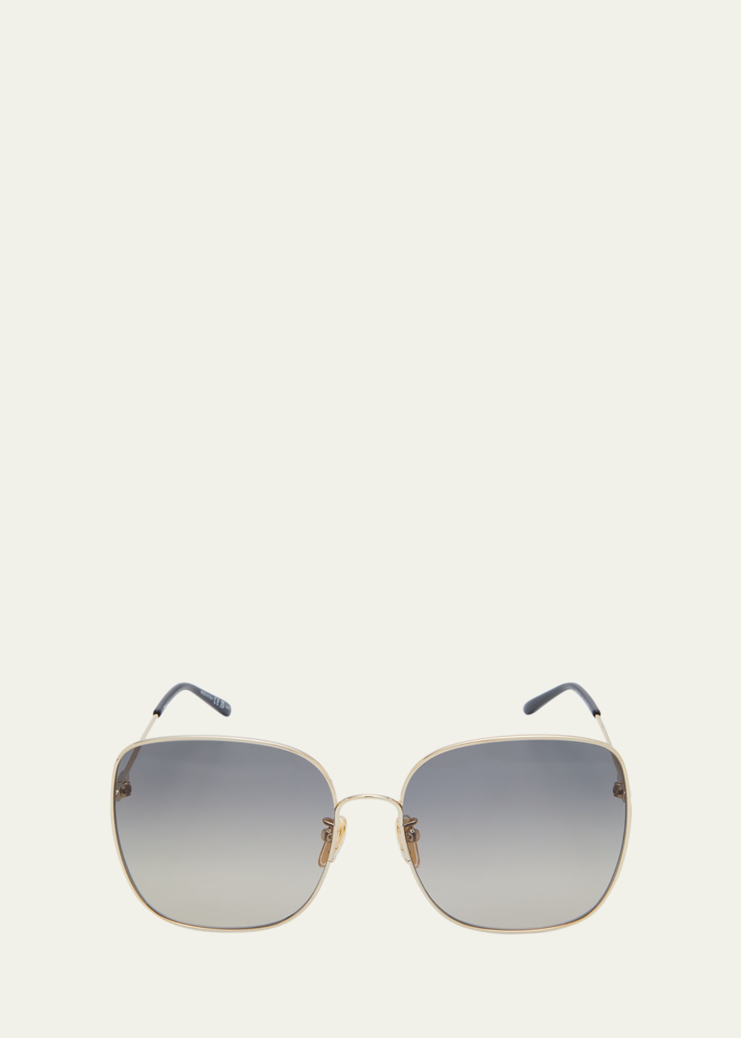 Chloé Gradient Square Metal Sunglasses In Blue