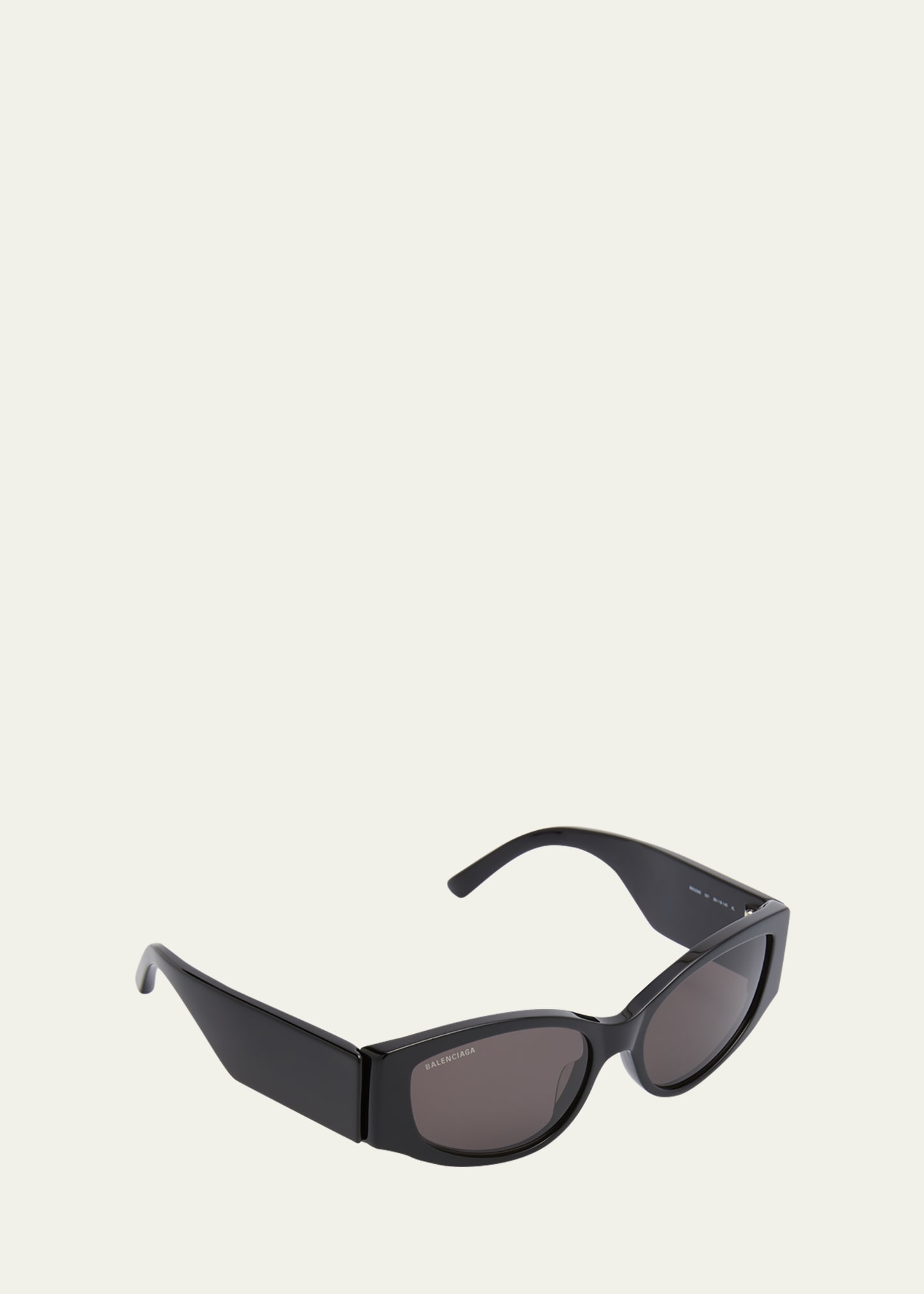 Balenciaga Logo Acetate Cat-eye Sunglasses In Shiny Solid Black