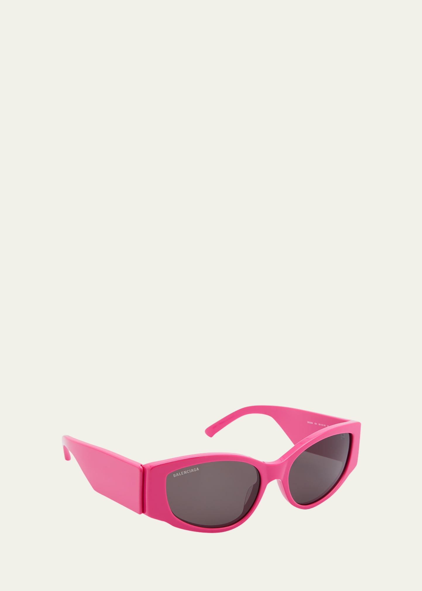 Balenciaga Logo-print Rectangle-frame Sunglasses In Shiny Solid Fuchs