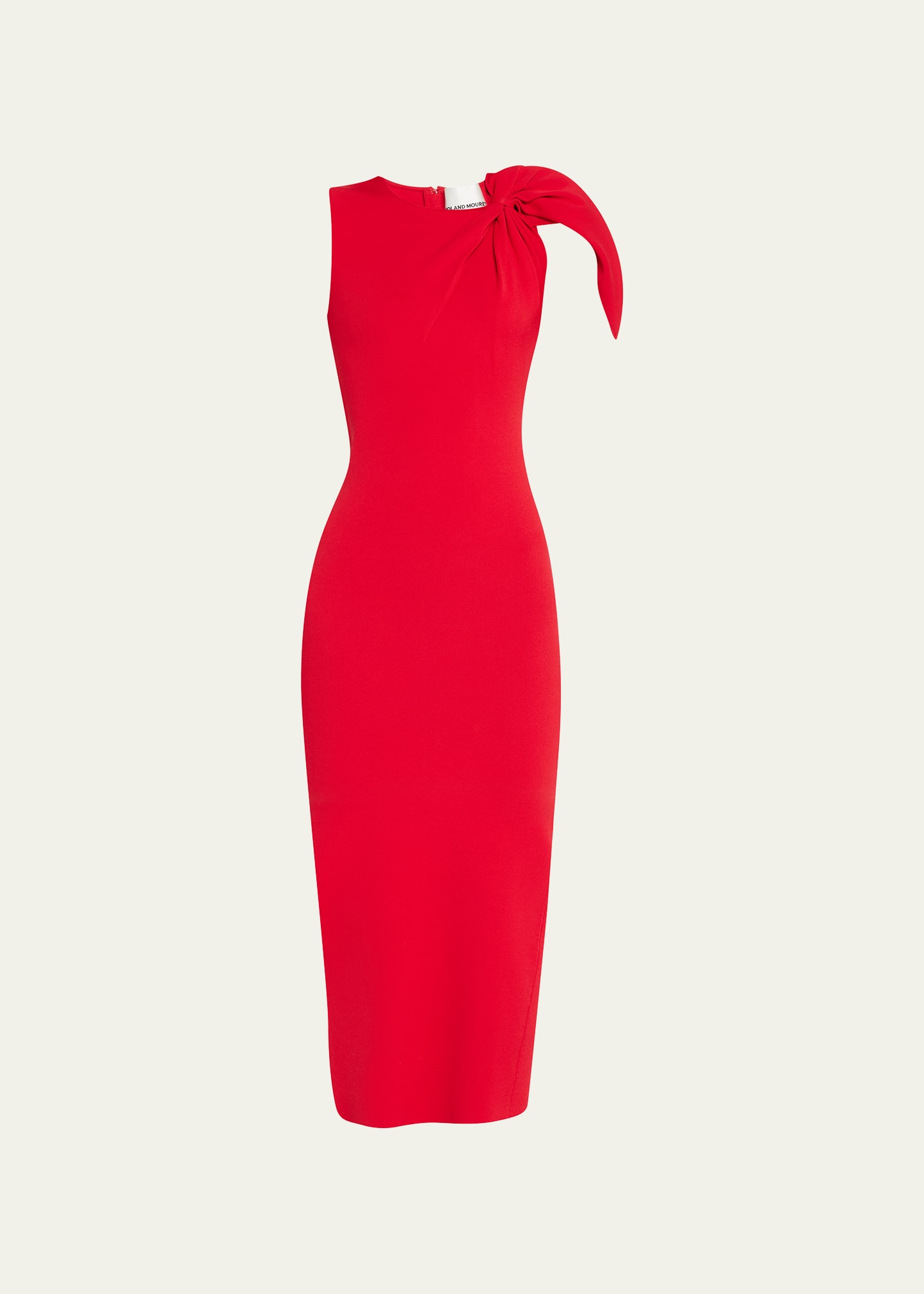 Roland Mouret Knit Maxi Dress With Front Sash Detail In Red