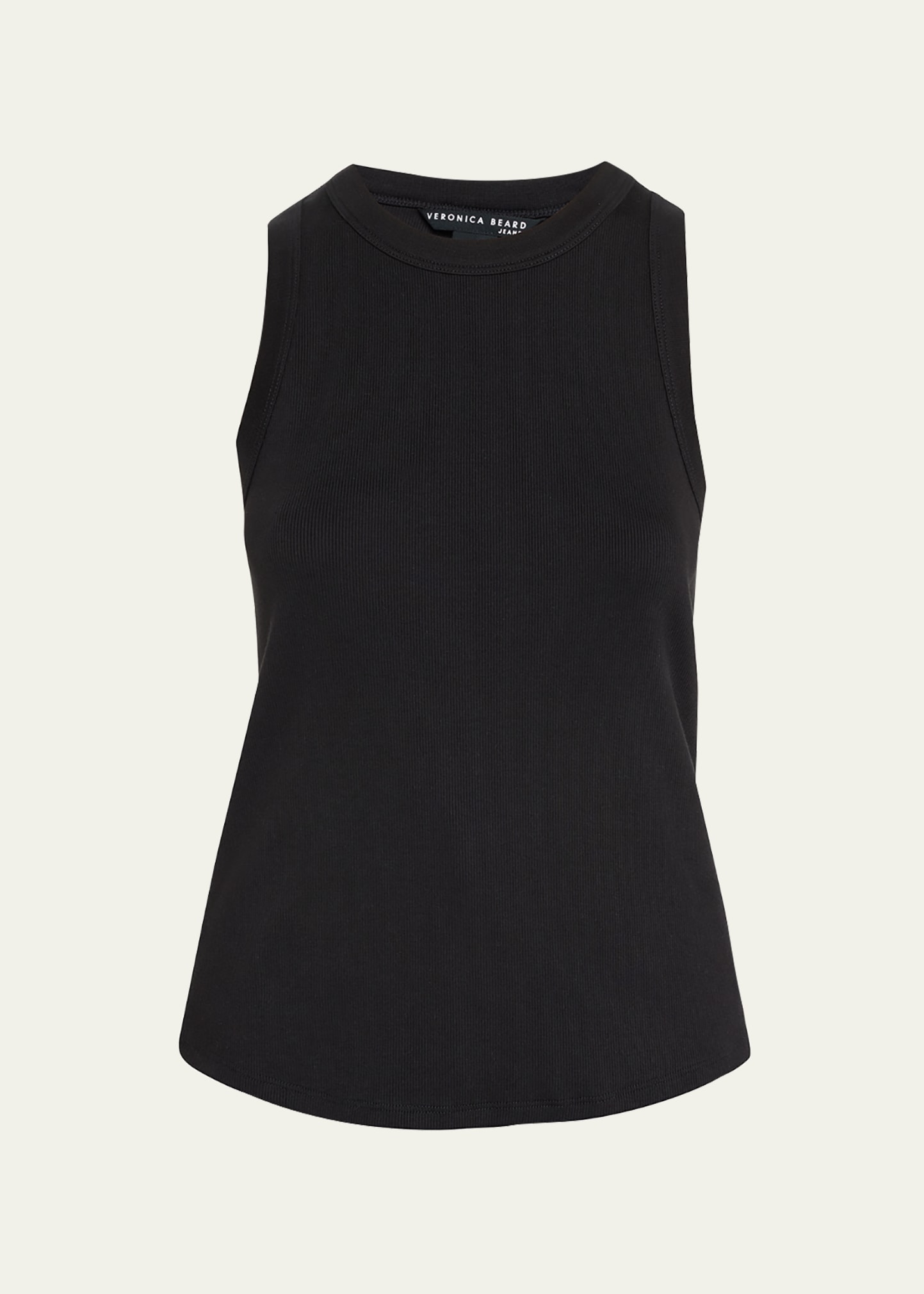 Shop Veronica Beard Jordyn Rib-knit Tank Top In Black