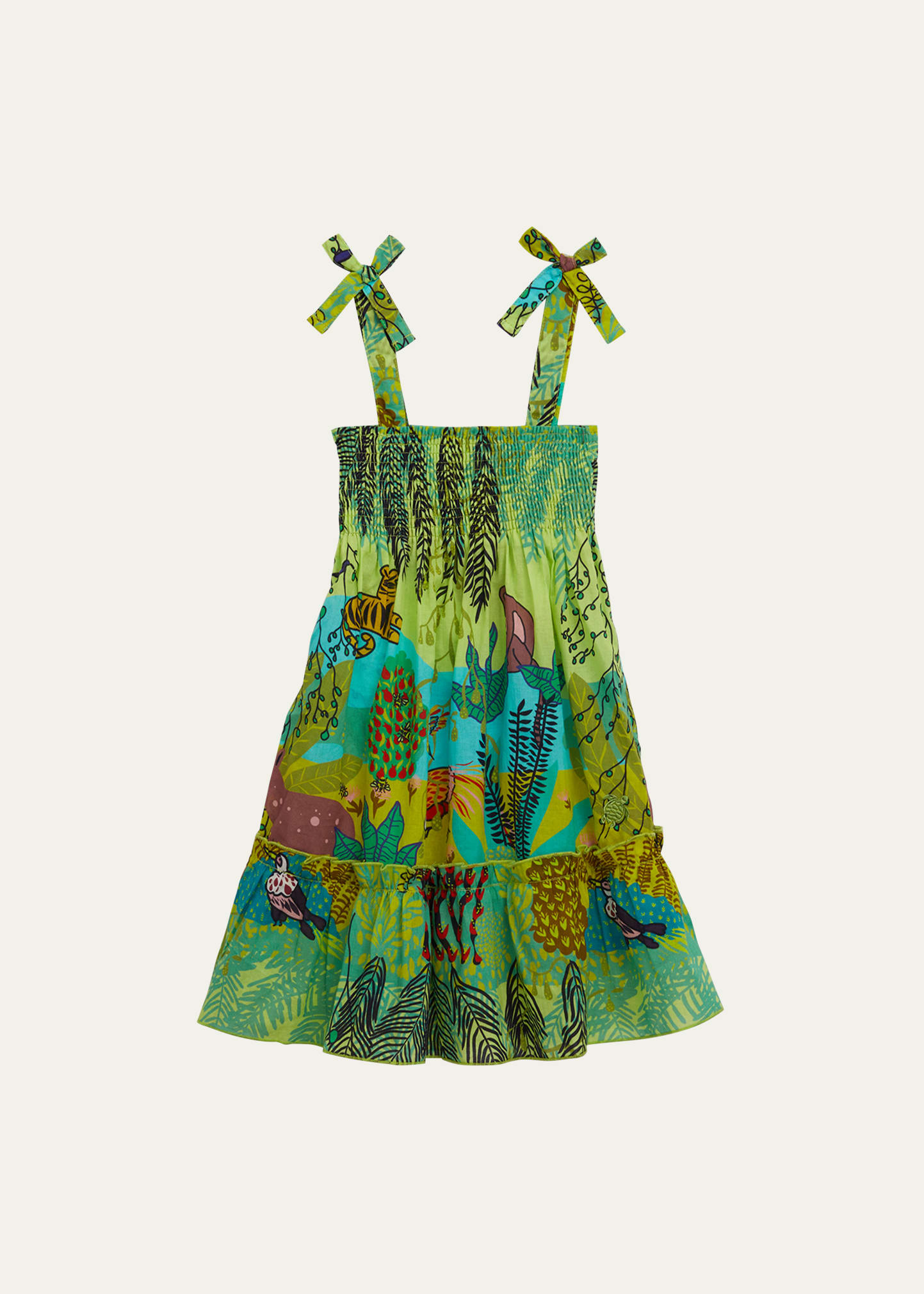 Girl's Rousseau Jungle-Print Dress, Size 2-14