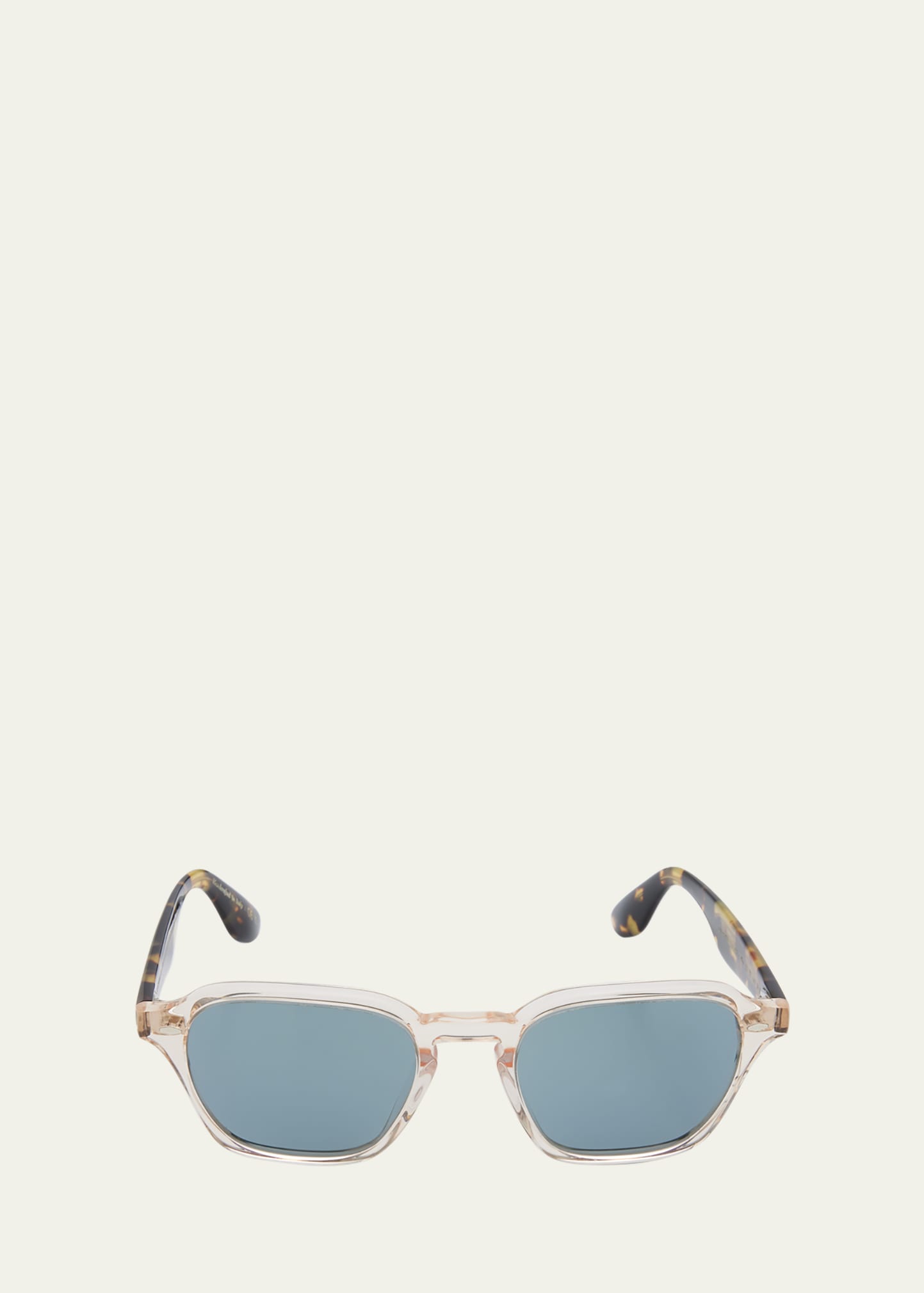 Brunello Cucinelli Polarized Two-tone Round Acetate Sunglasses In Blue