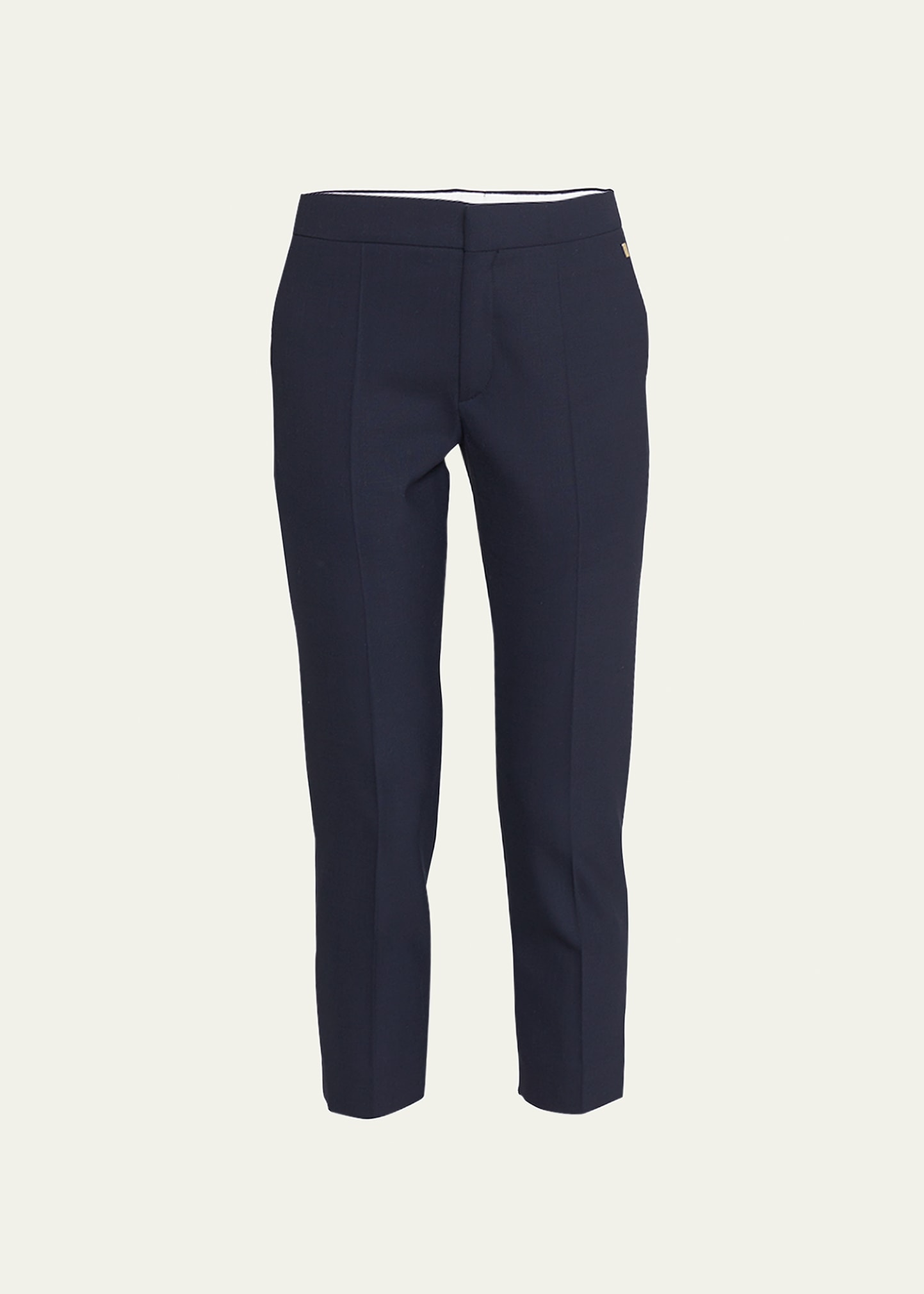 Stretch Wool Tapered-Leg Crop Pants