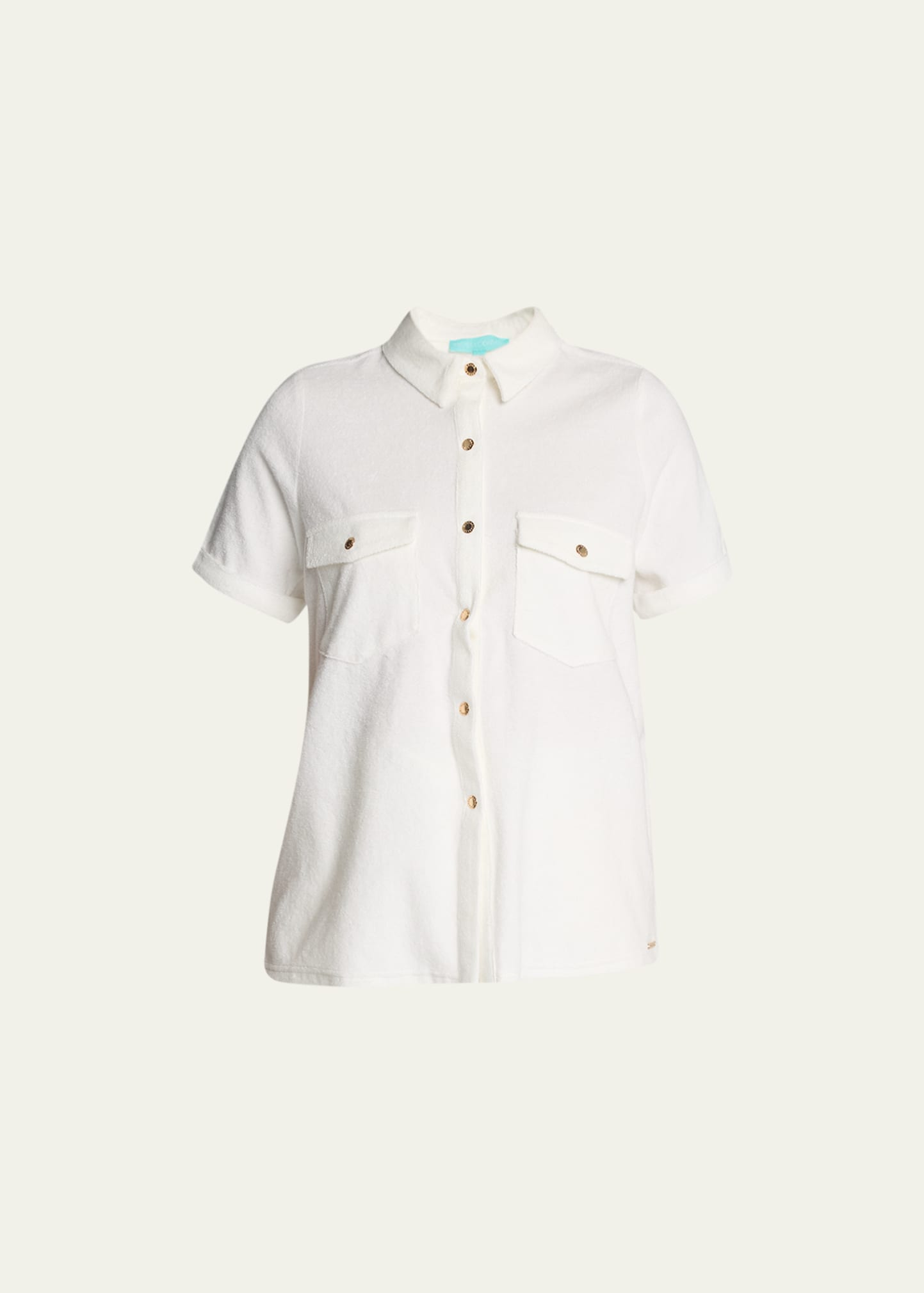 Melissa Odabash Tori Button-front Short-sleeve Shirt In White