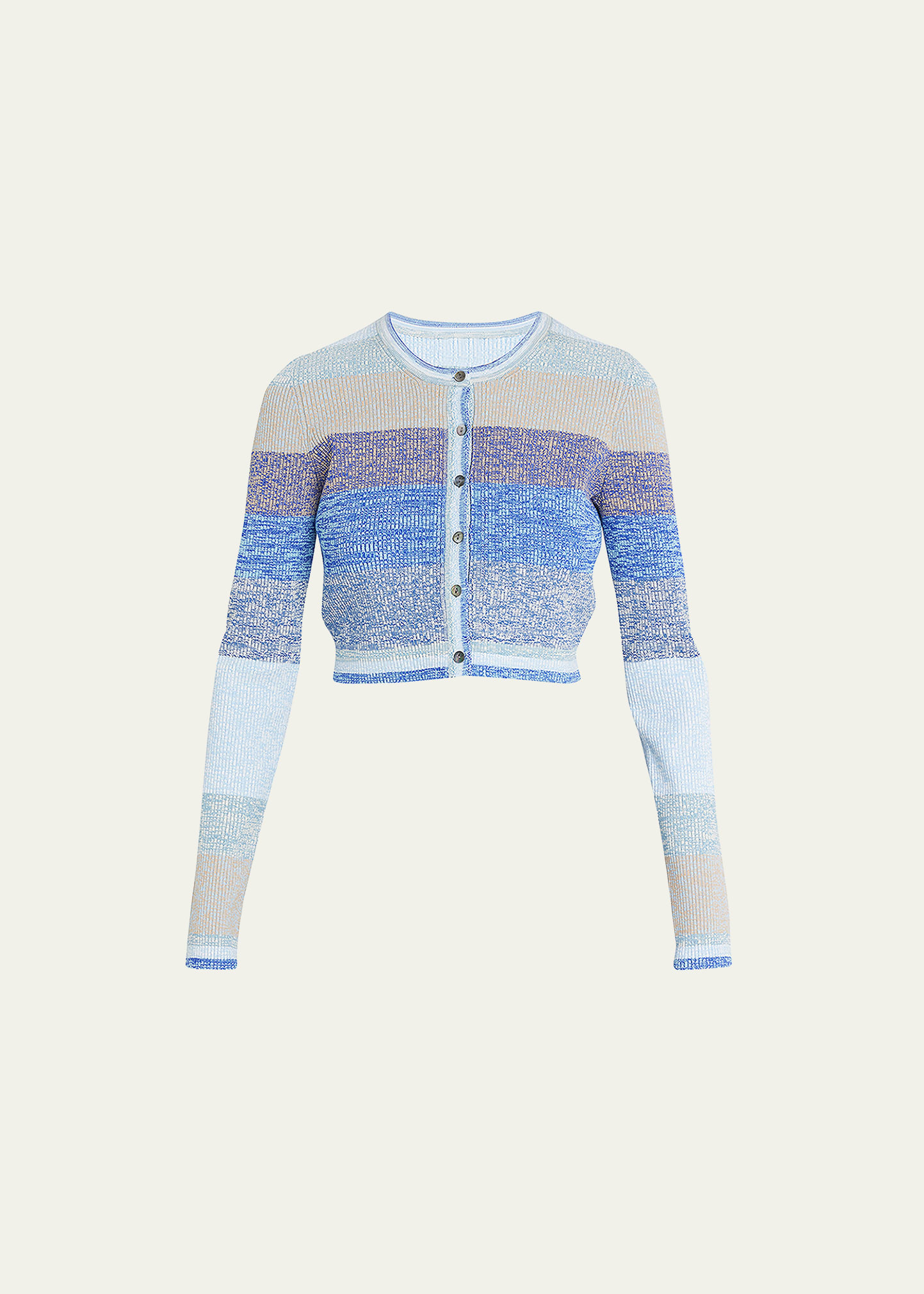Simkhai Bryson Space-dye Cropped Cardigan In Azul Space Dye